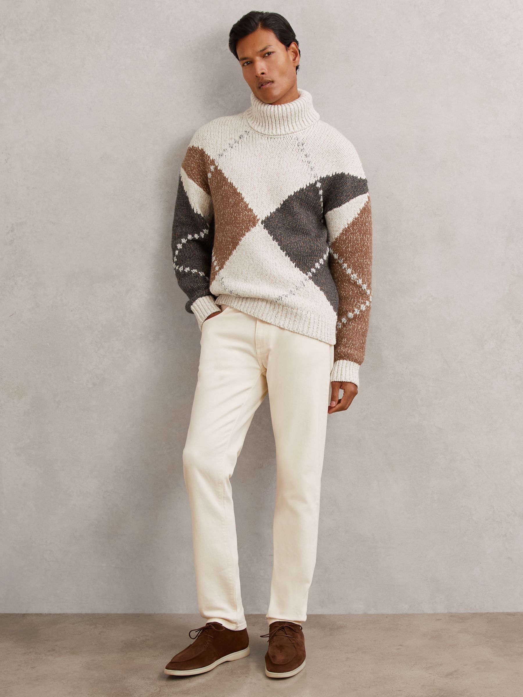 Jumper in Camel Brown Multi