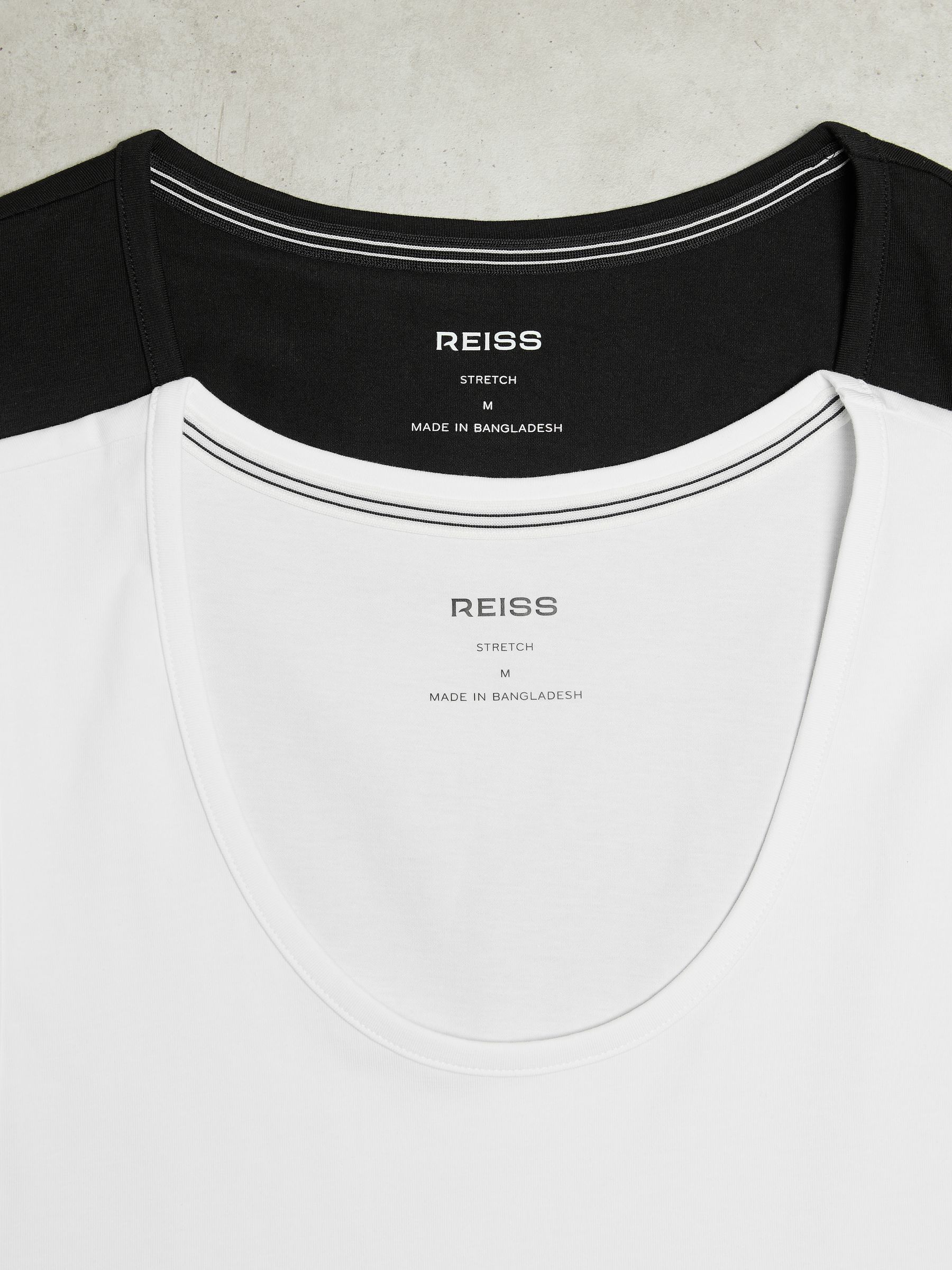 2 Pack Stretch-Cotton Loungewear Vests in White/Black