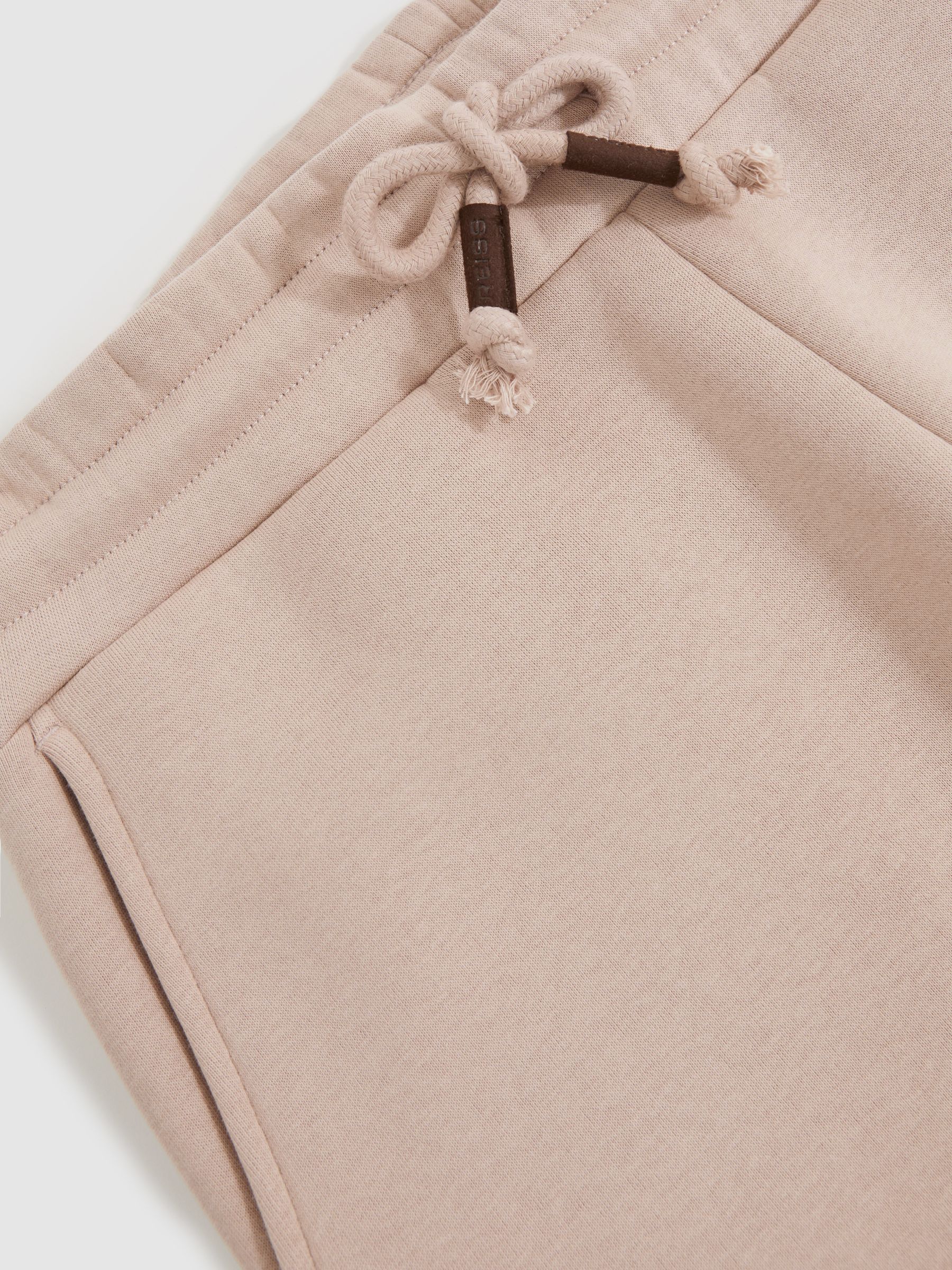 Cotton-Blend Fleece-Back Joggers in Pink