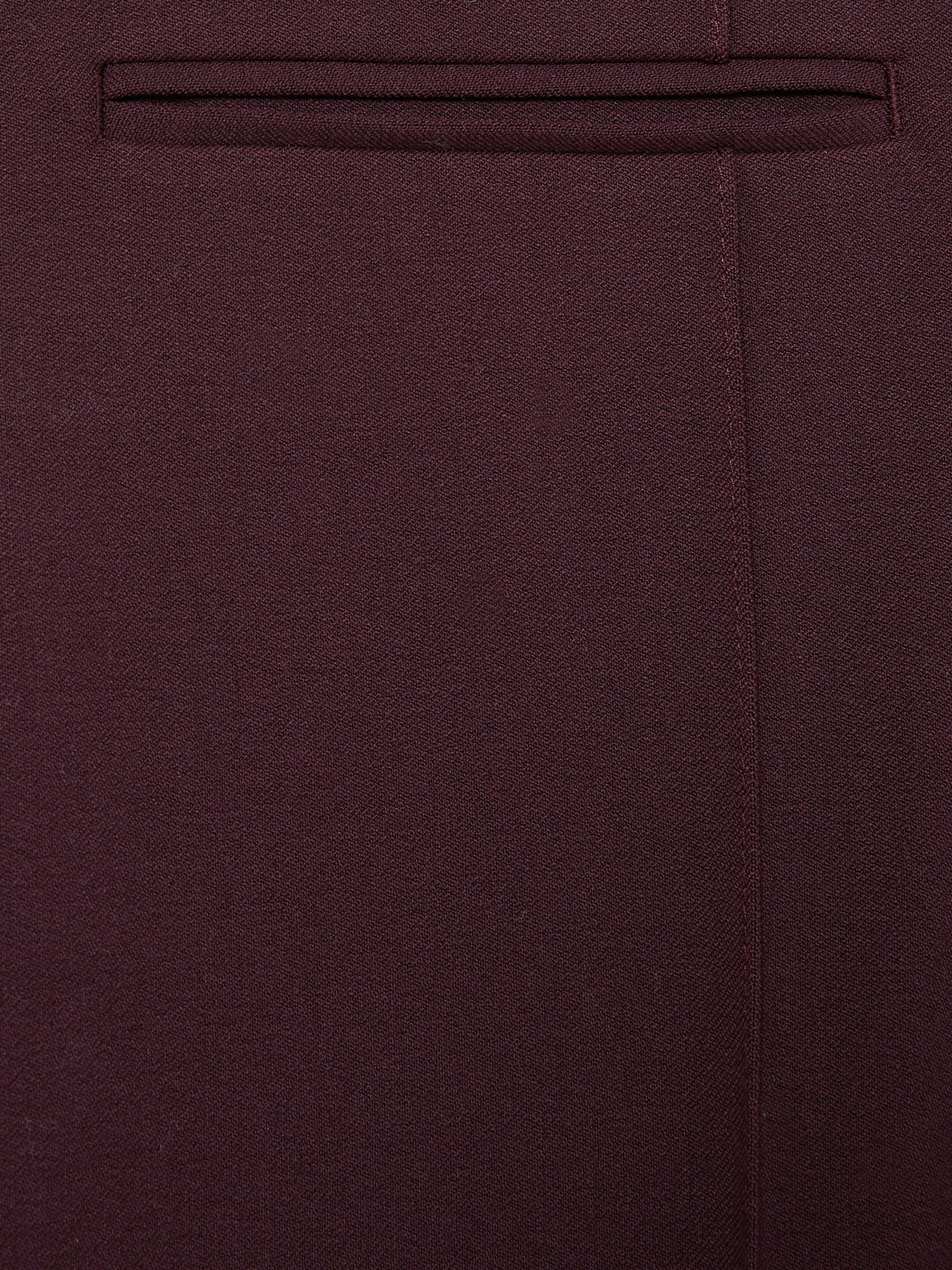 High Rise Flared Trousers in Burgundy