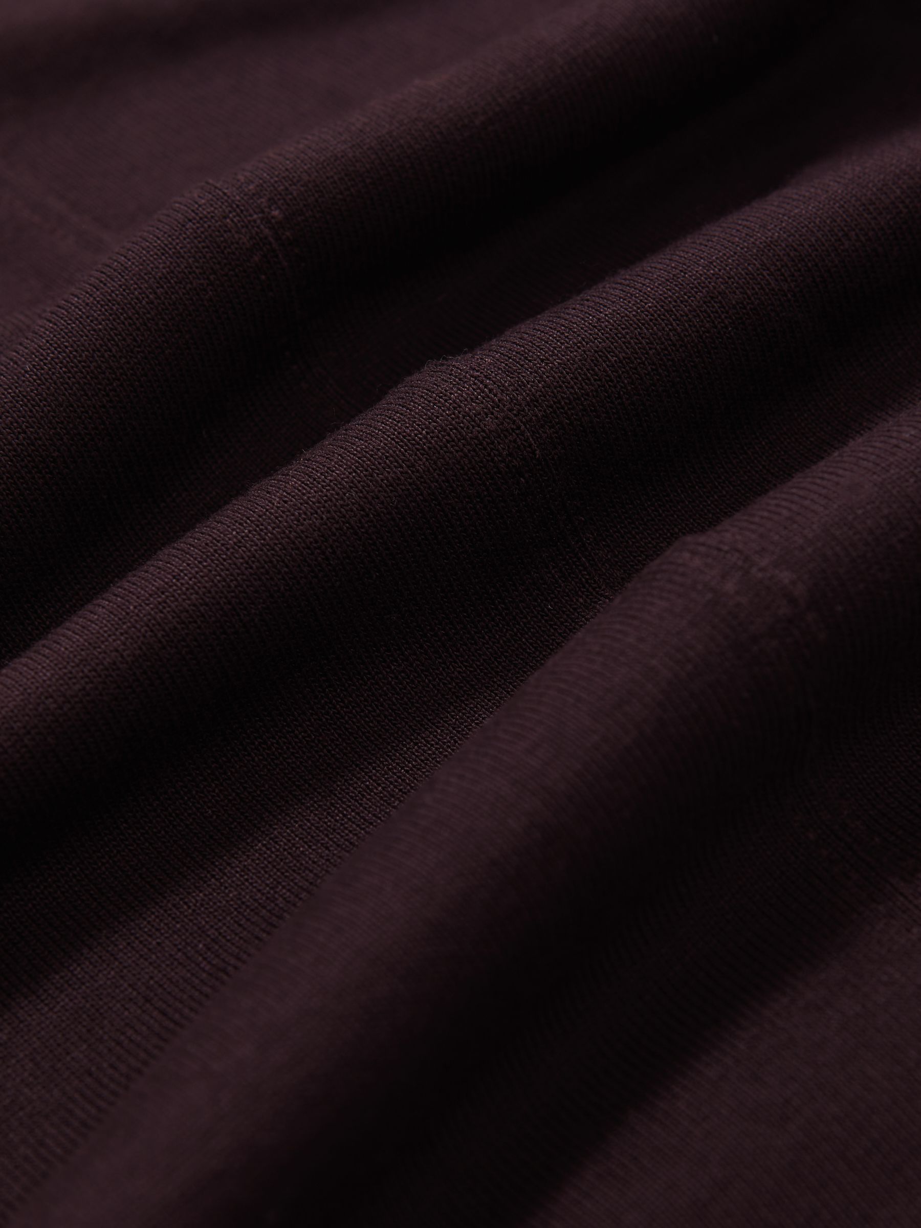 Jersey V-Neck Top in Plum