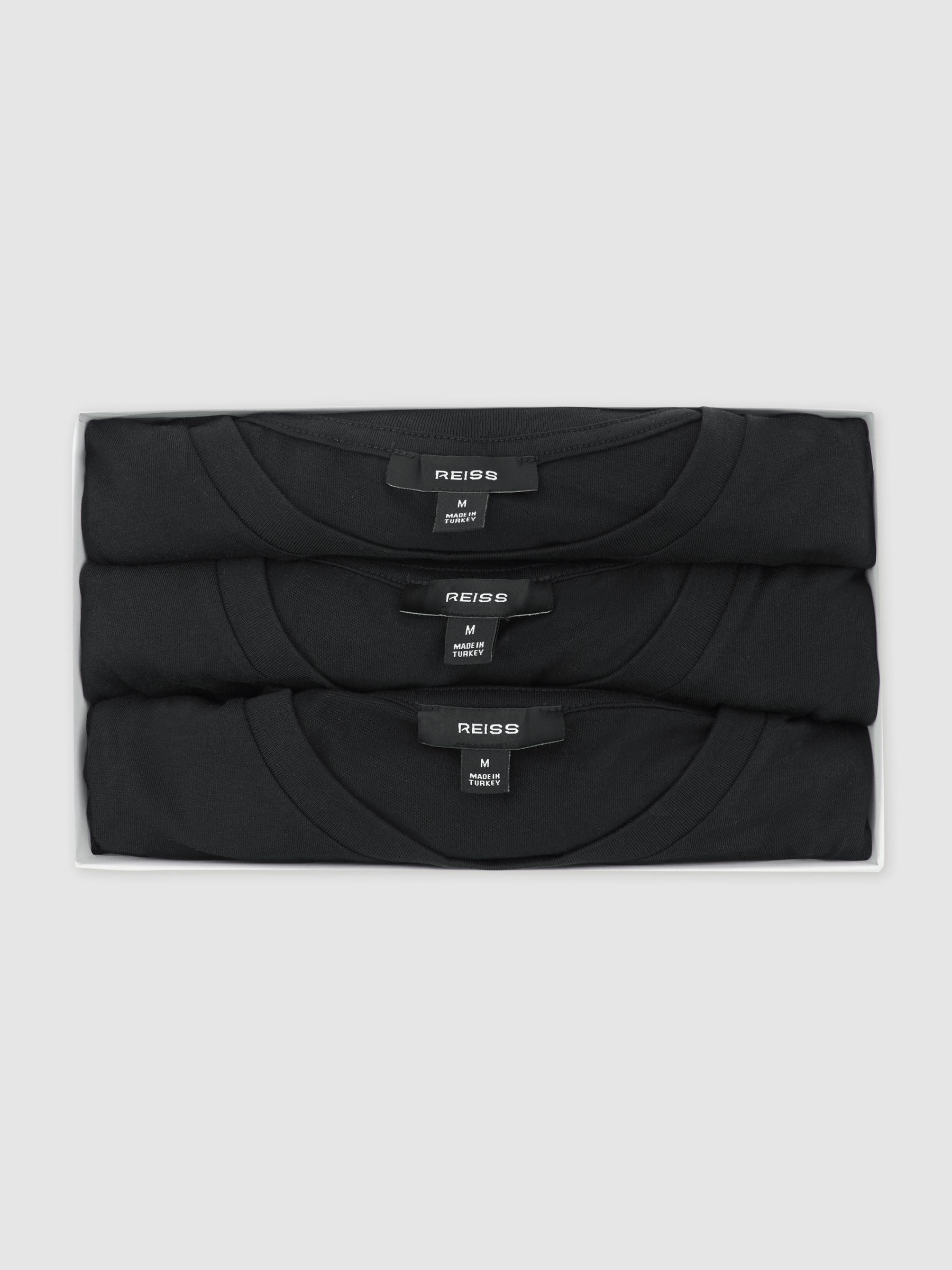 Cotton-Jersey Crew-Neck T-shirts 3 Pack in Black