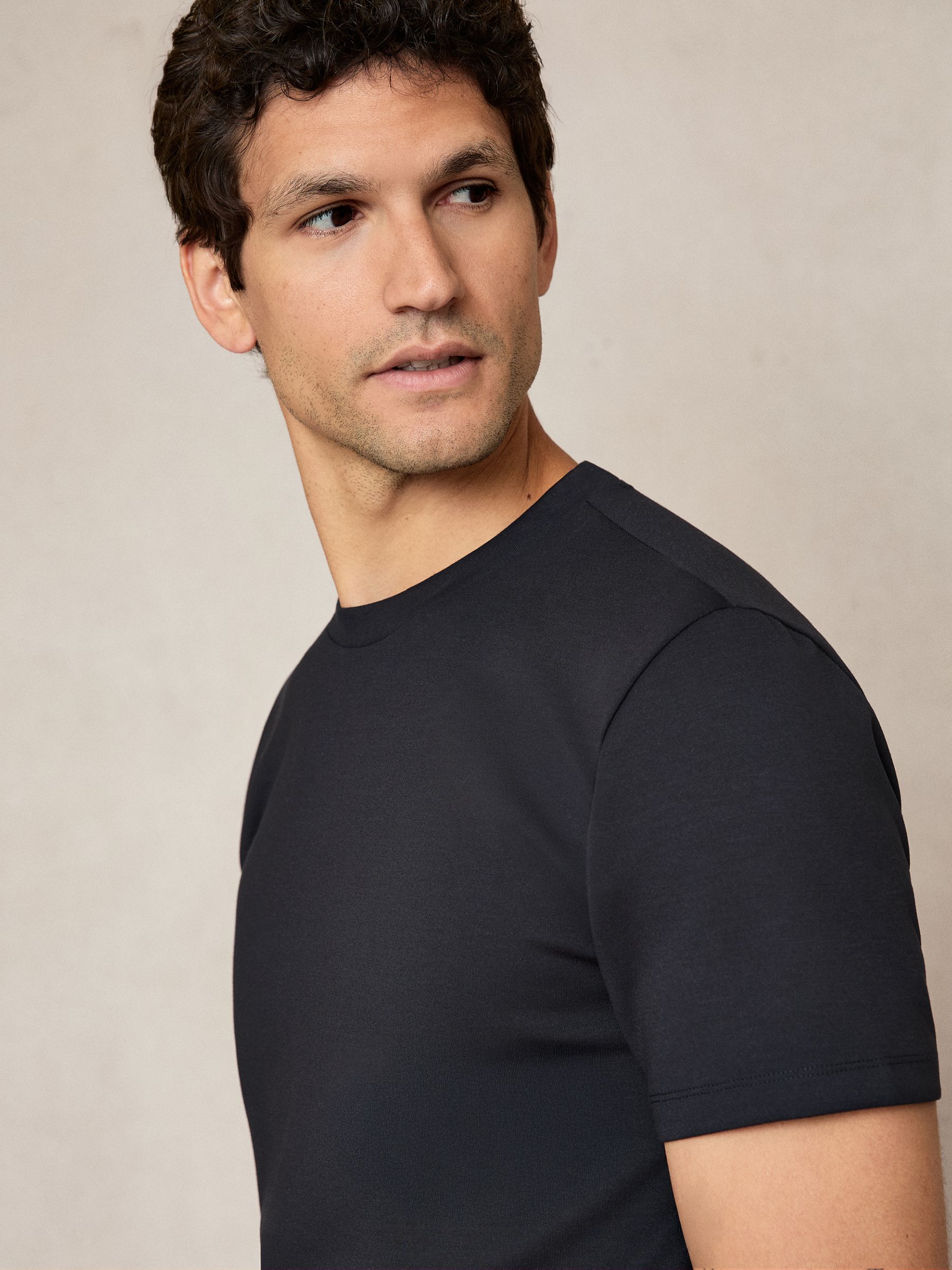 Premium Interlock Crew-Neck T-Shirt in Cherry Red