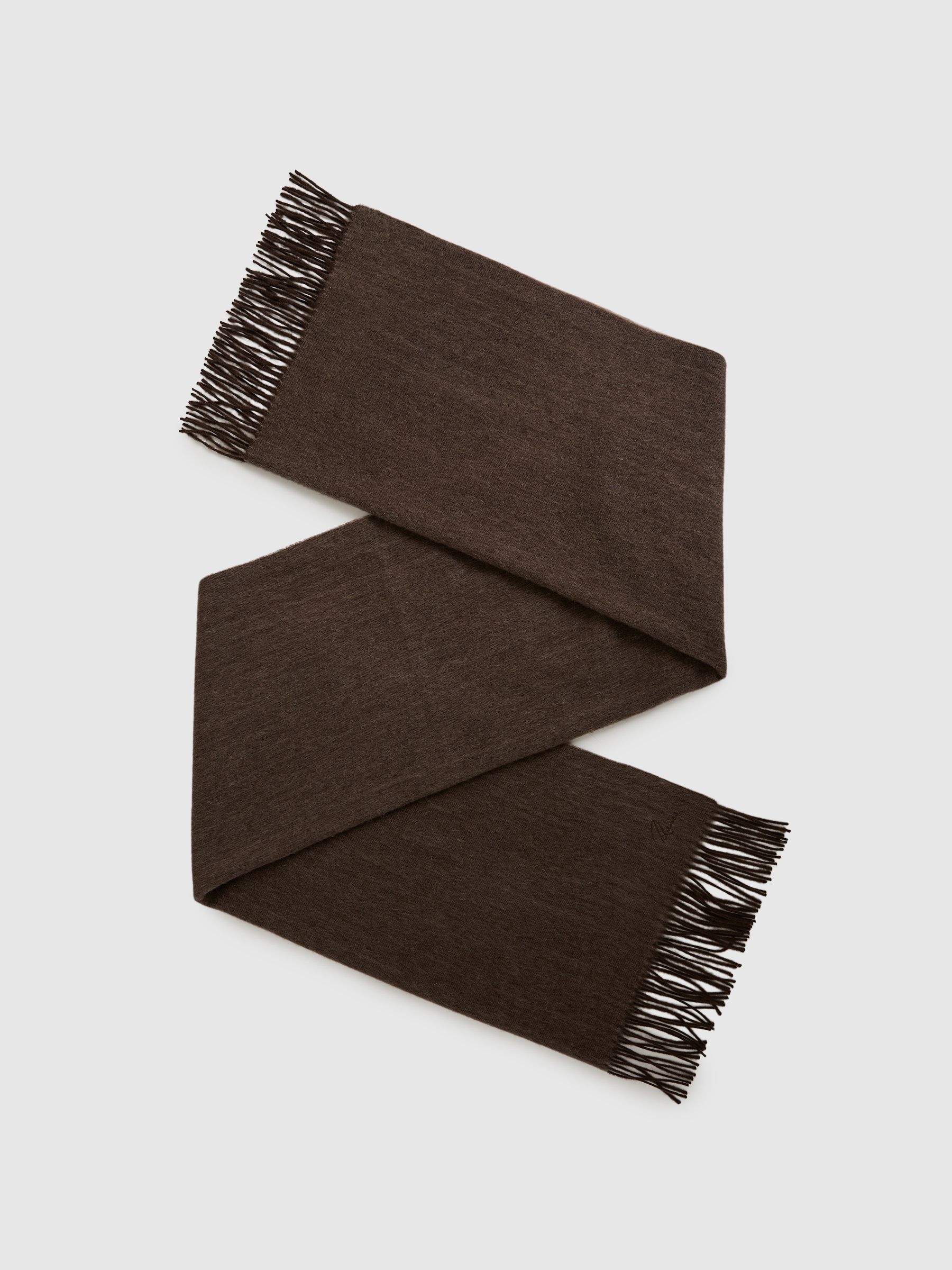 Wool-Cashmere Scarf in Chocolate