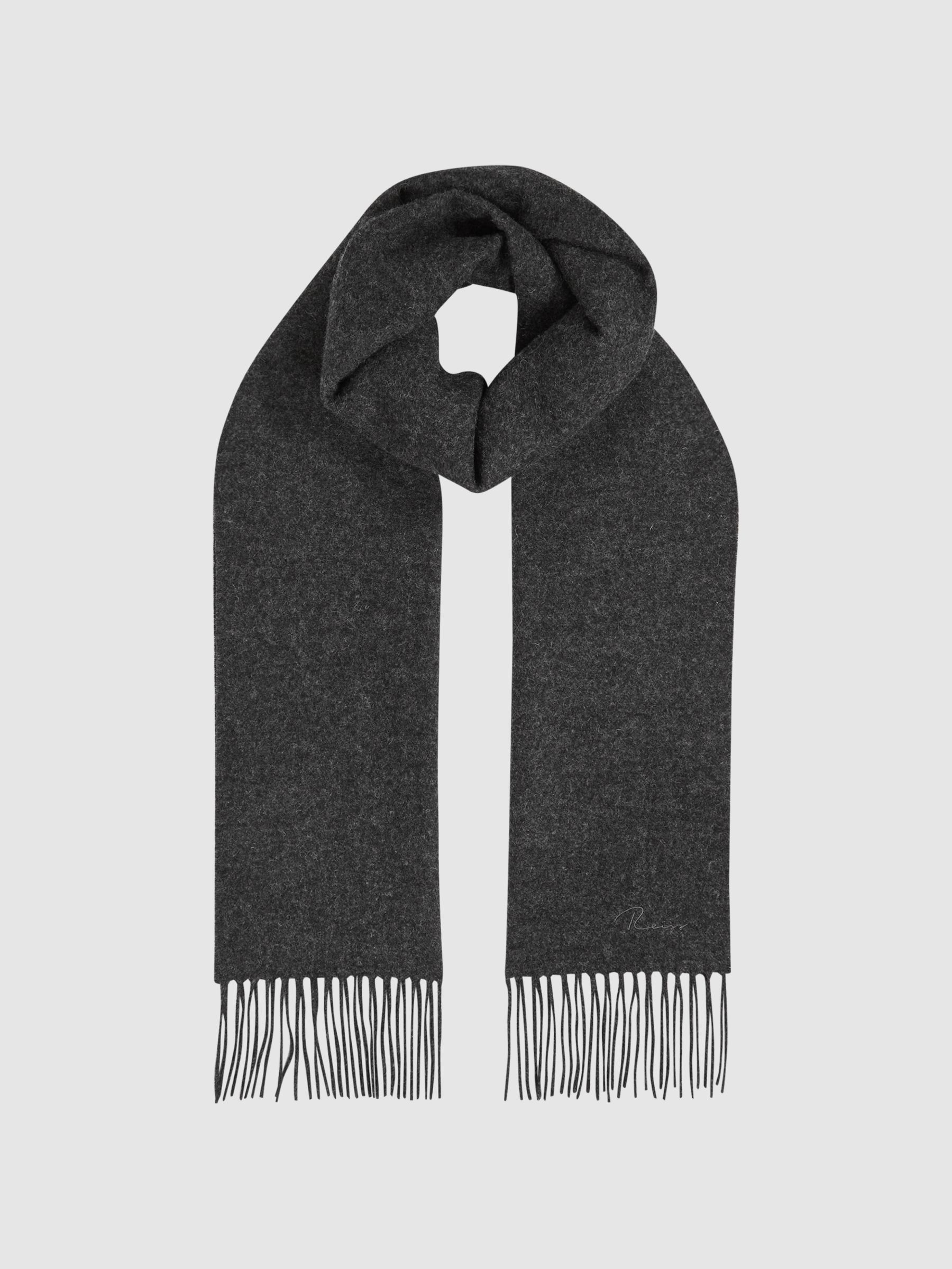 Wool and Cashmere Scarf in Charcoal