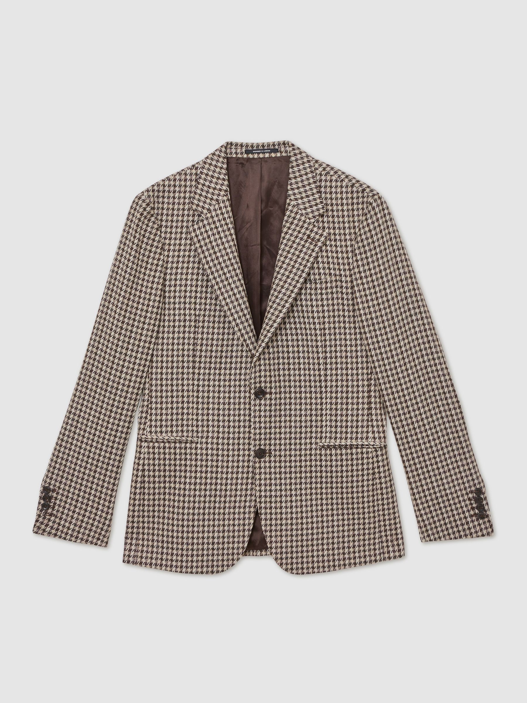 Atelier Check Single-Breasted Blazer Wool Tailored-Fit in Brown