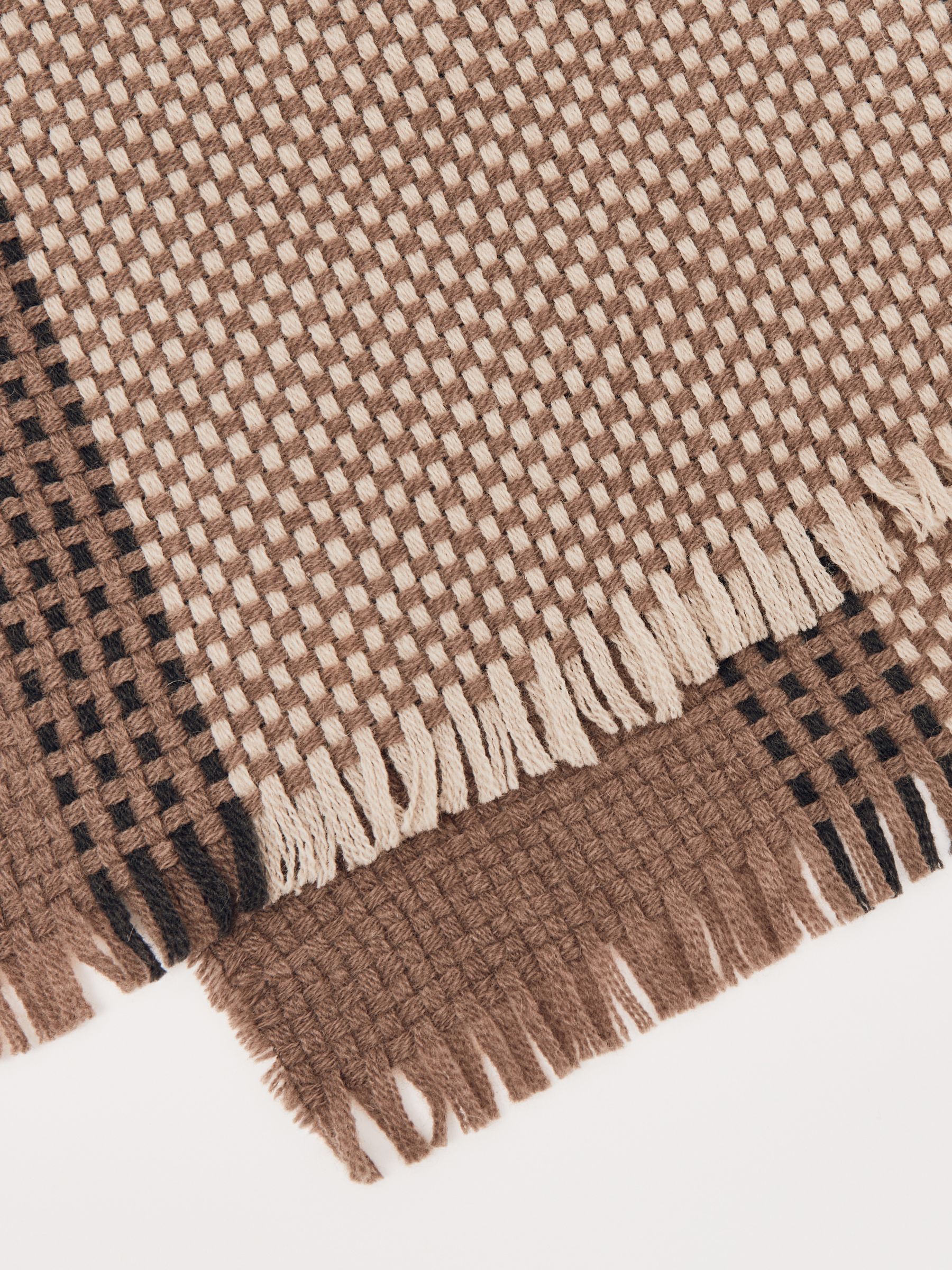Wool-Cashmere Textured Scarf in Taupe