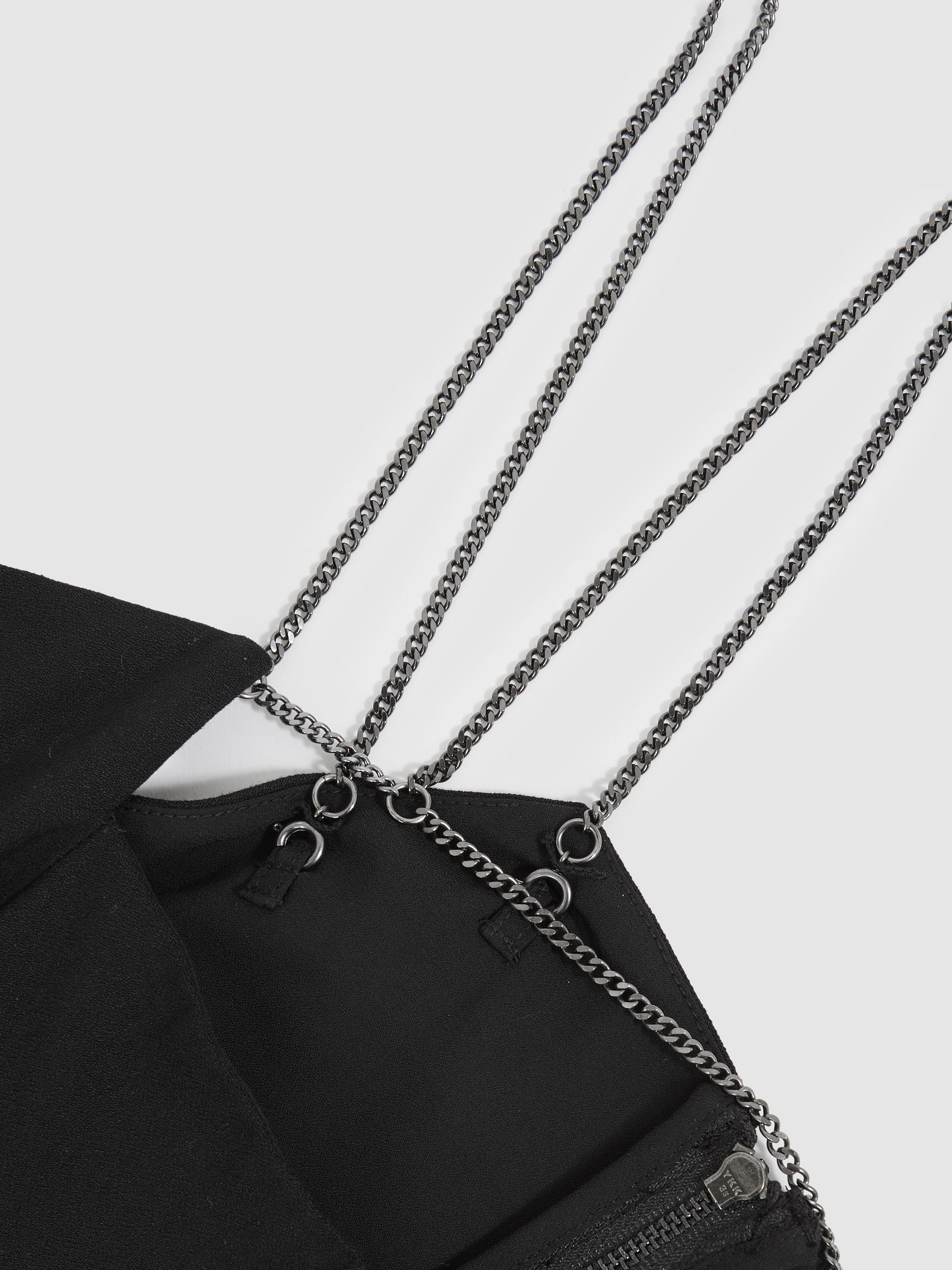 Chain-Strap Wide-Leg Jumpsuit in Black