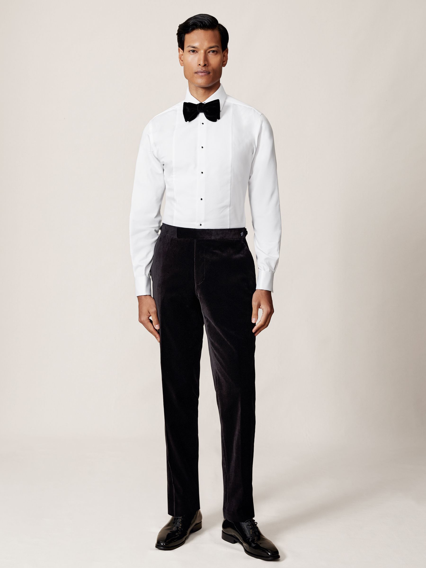 Regular Fit Cotton Double-Cuff Dinner Shirt in White