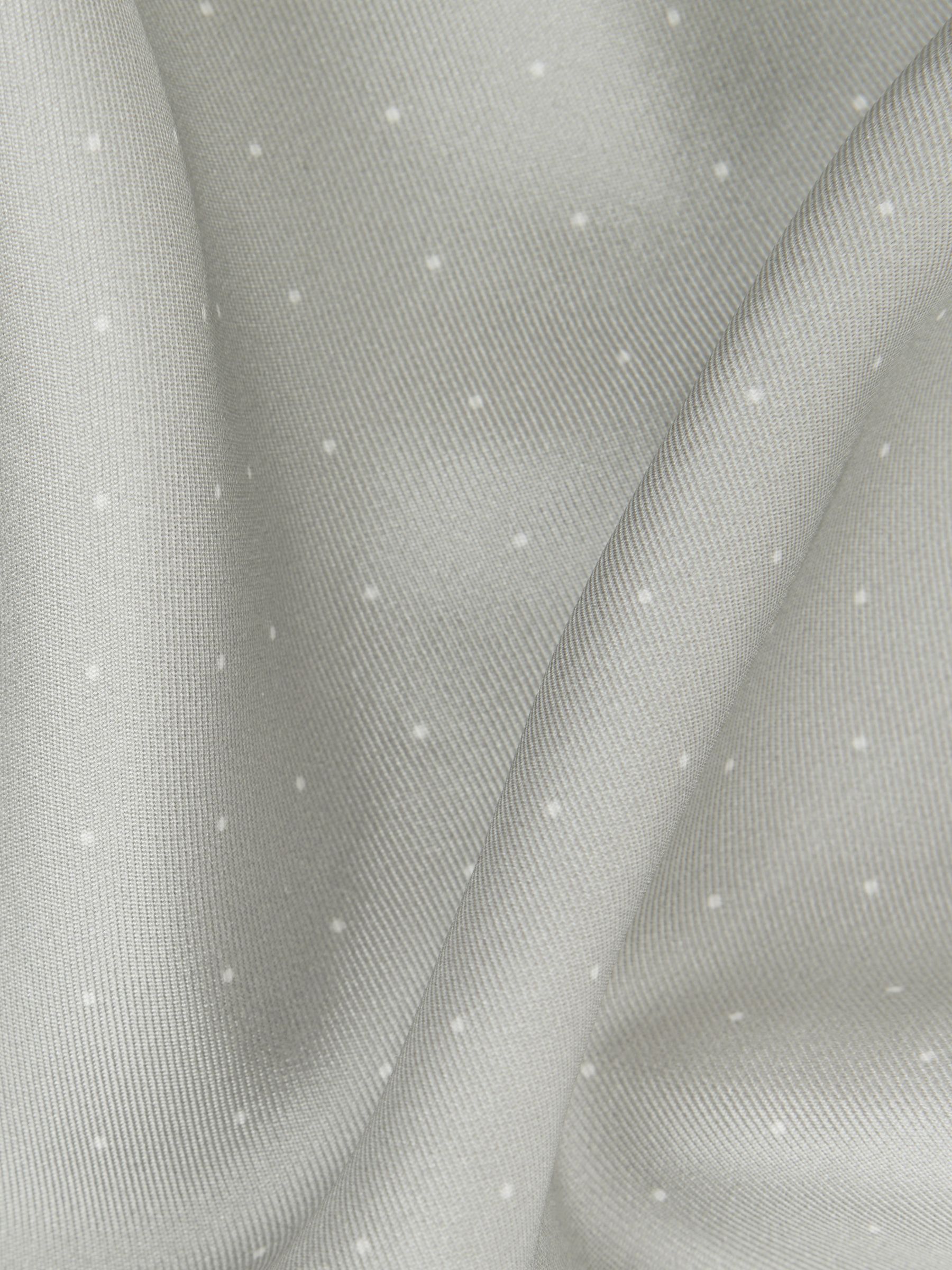 Polka Dot Silk Pocket Square in Silver