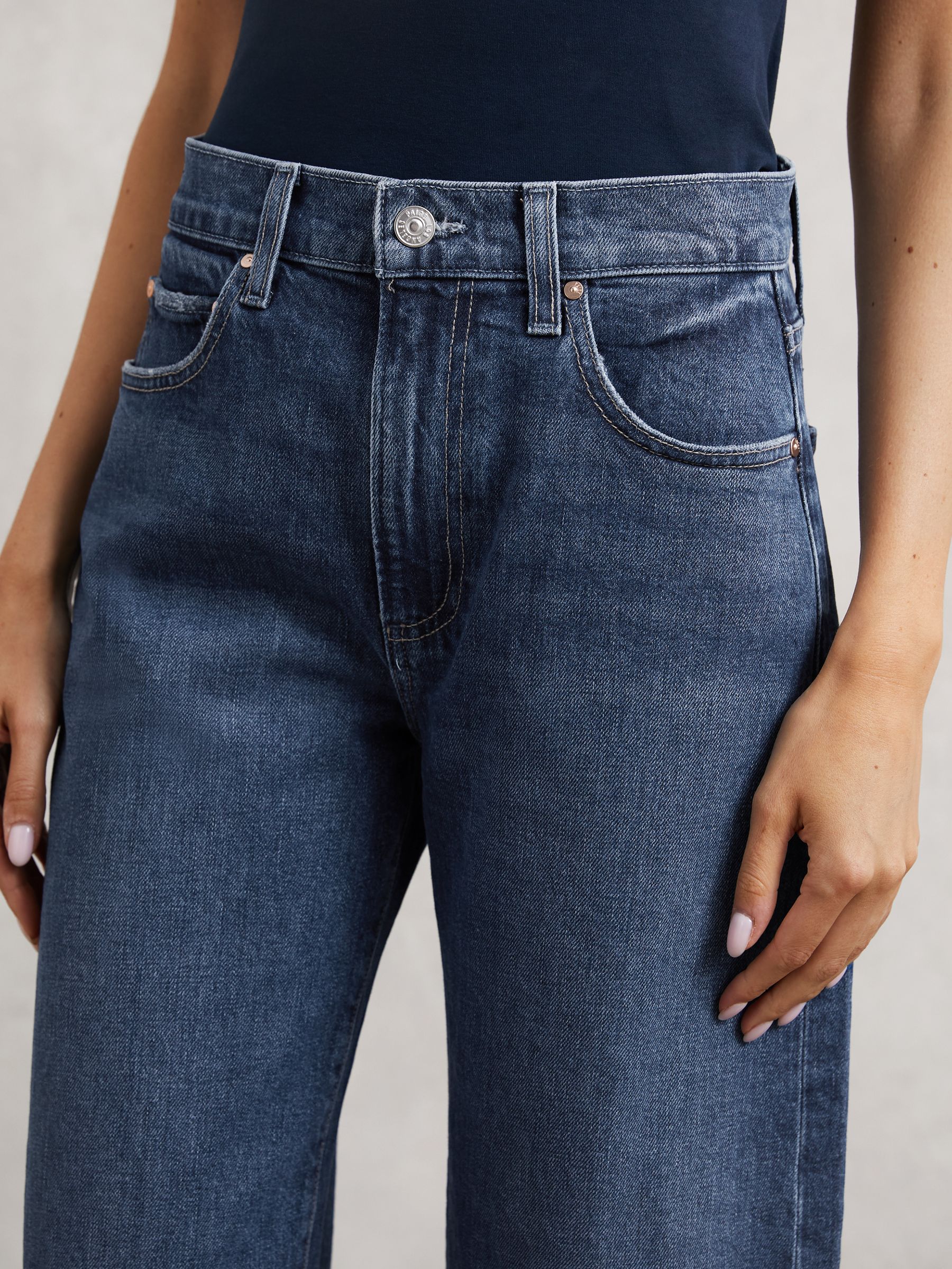 Paige Arellia Ankle Jeans in Mid Blue