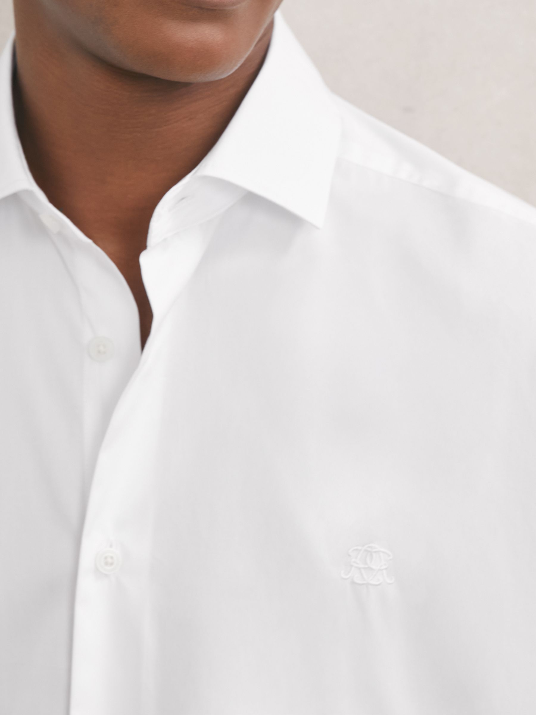 Monogram Cotton Oversized Shirt in White