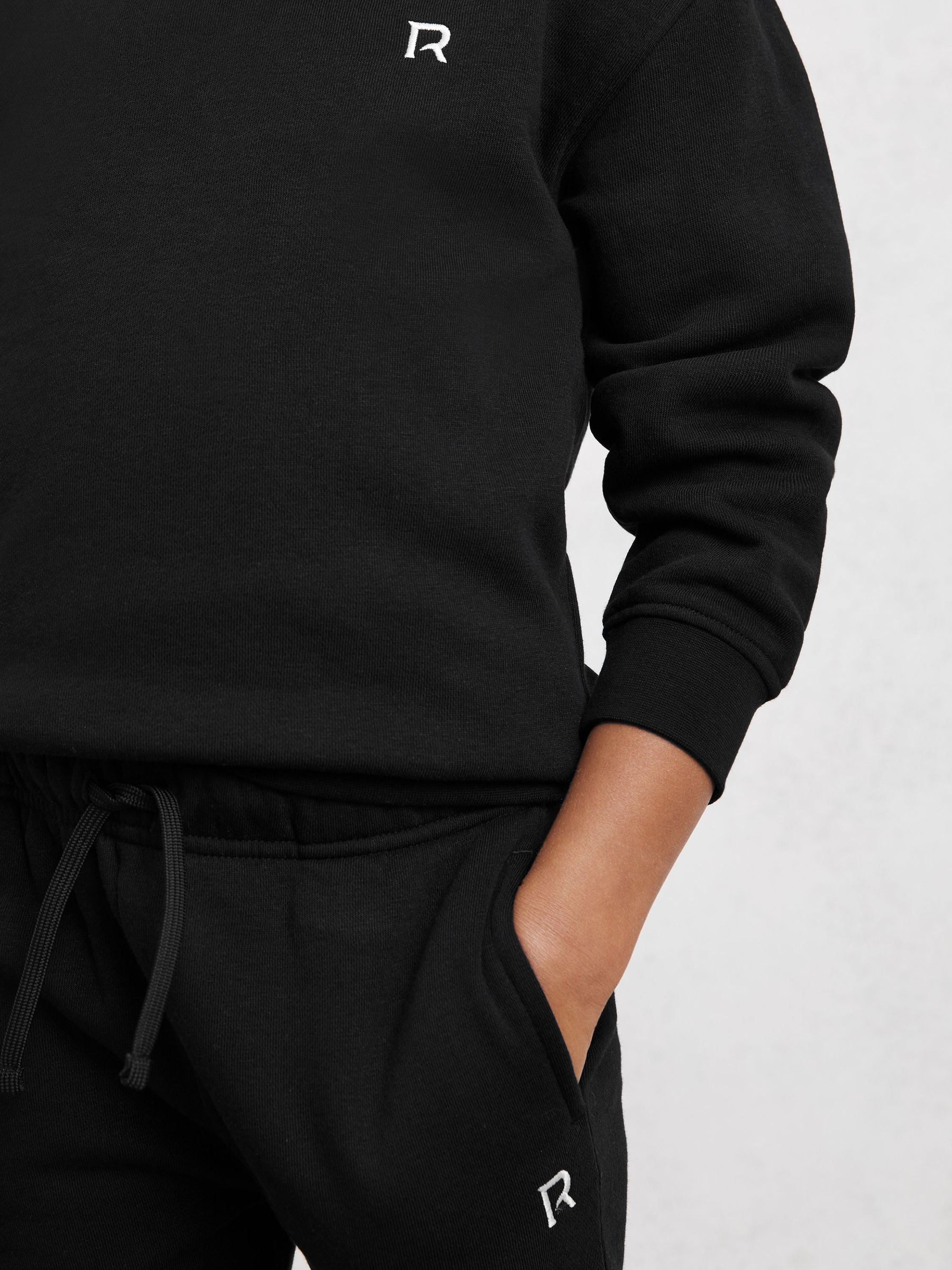 13-14 yrs Logo Sweatshirt and Joggers Set Cotton-Blend in Black