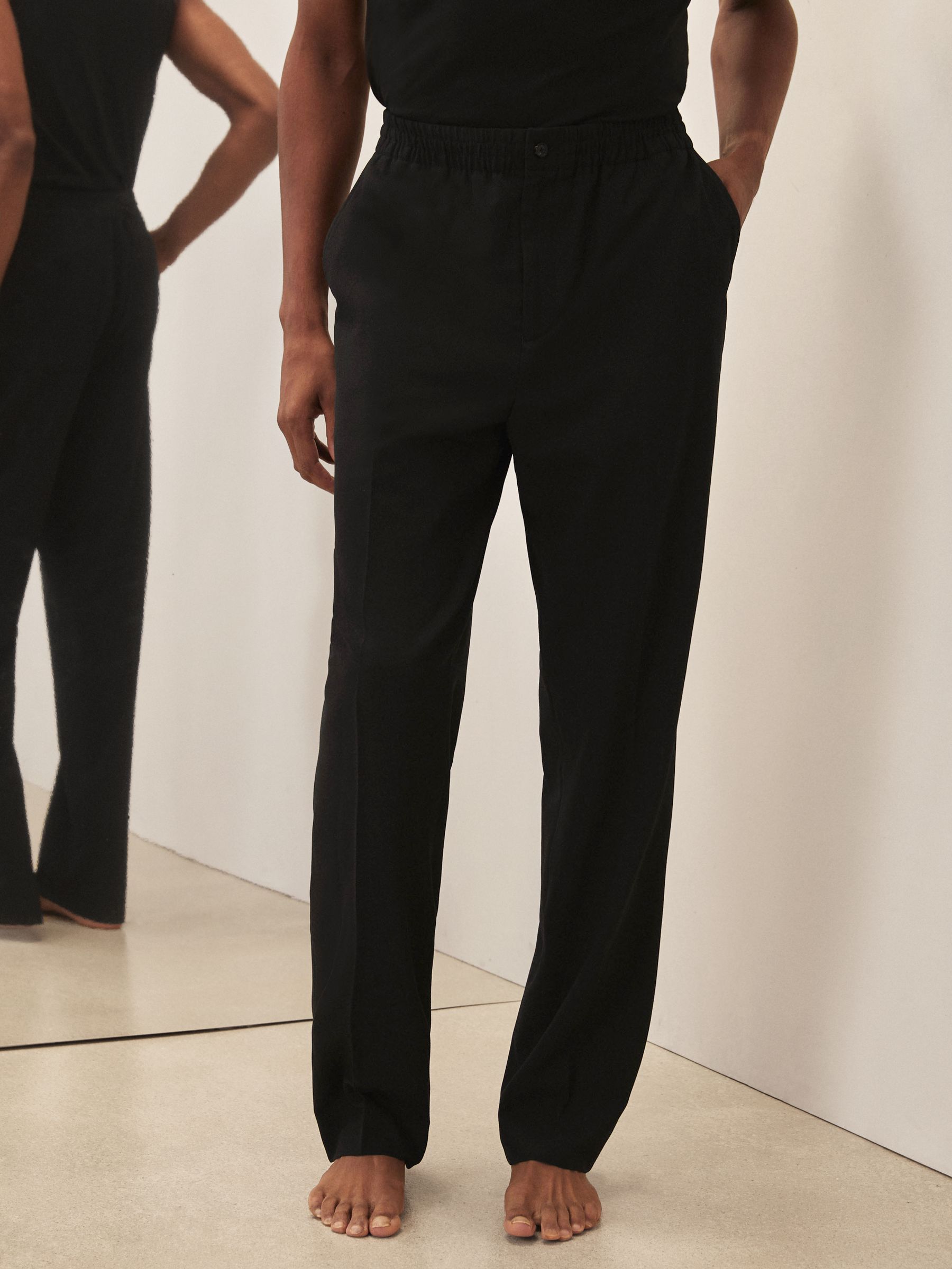 Reiss | Royal Ballet Wide-Leg Trousers in Black