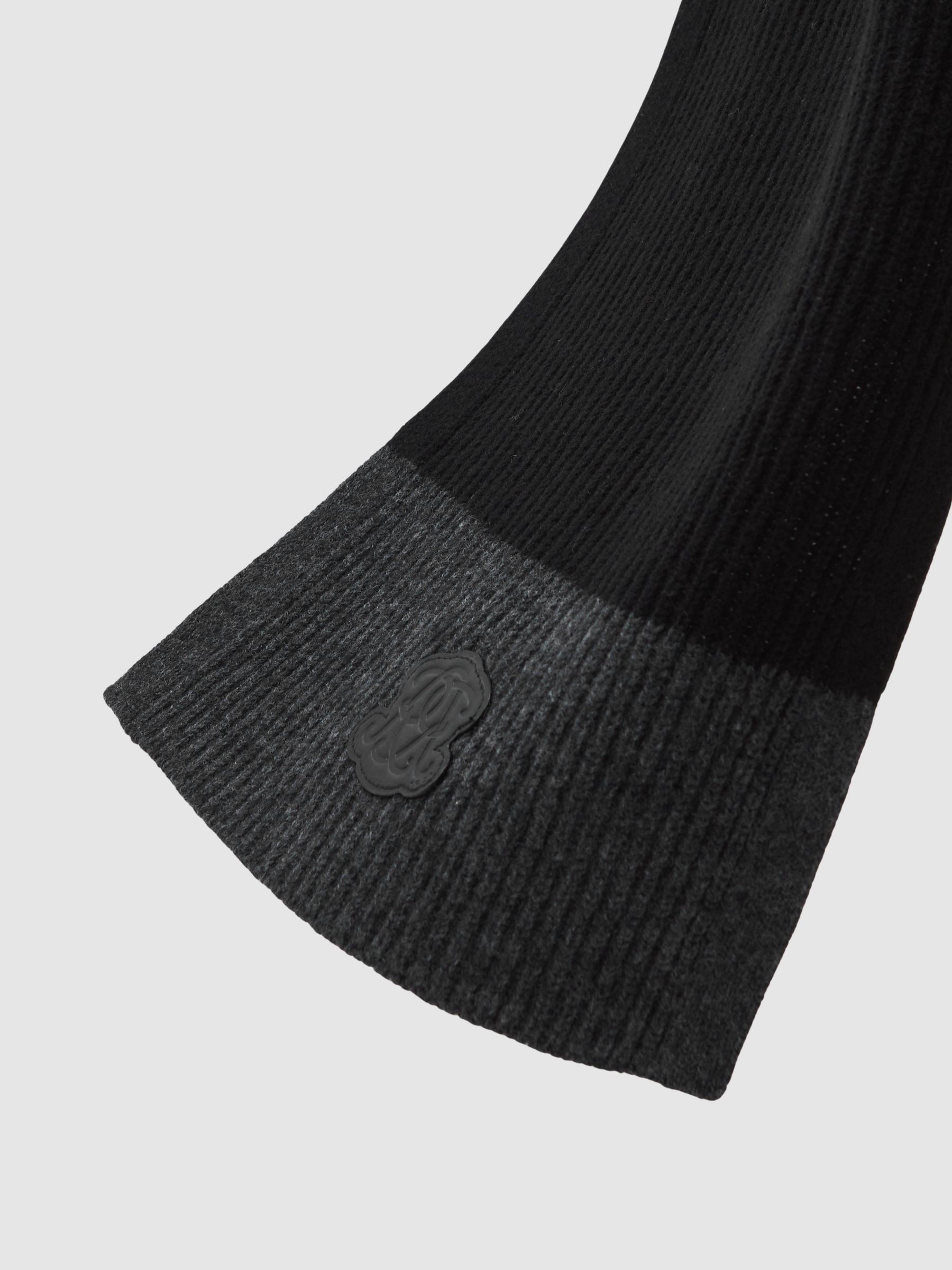Monogram Appliqué Wool Scarf in Black