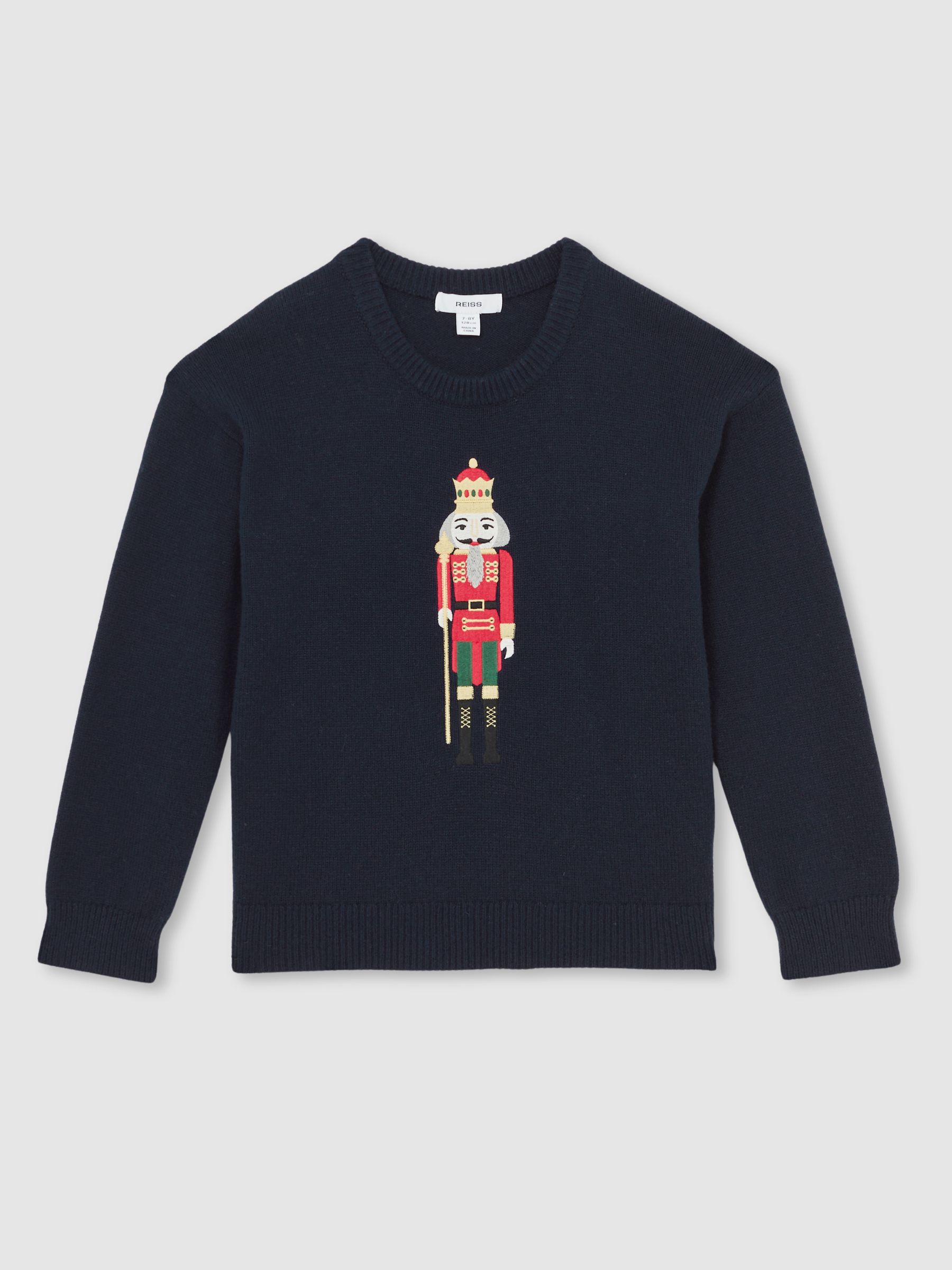 3-9 yrs Wool-Blend Nutcracker Jumper in Navy Blue