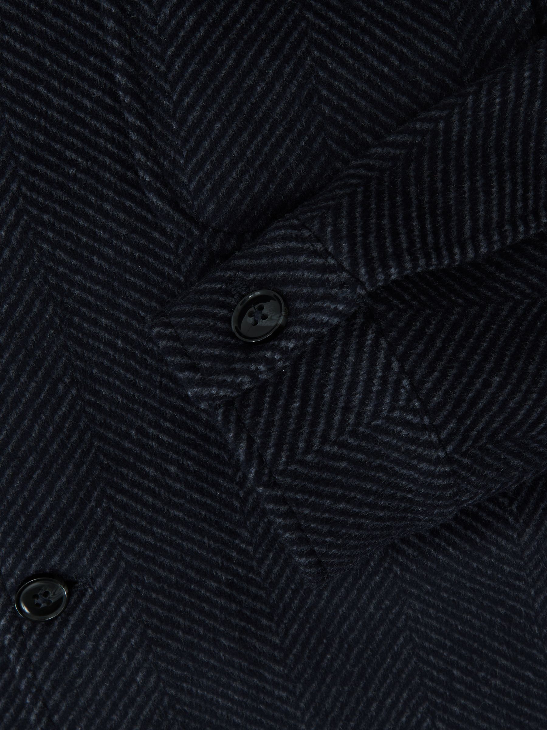 Wool-Blend Twin-Pocket Overshirt in Navy