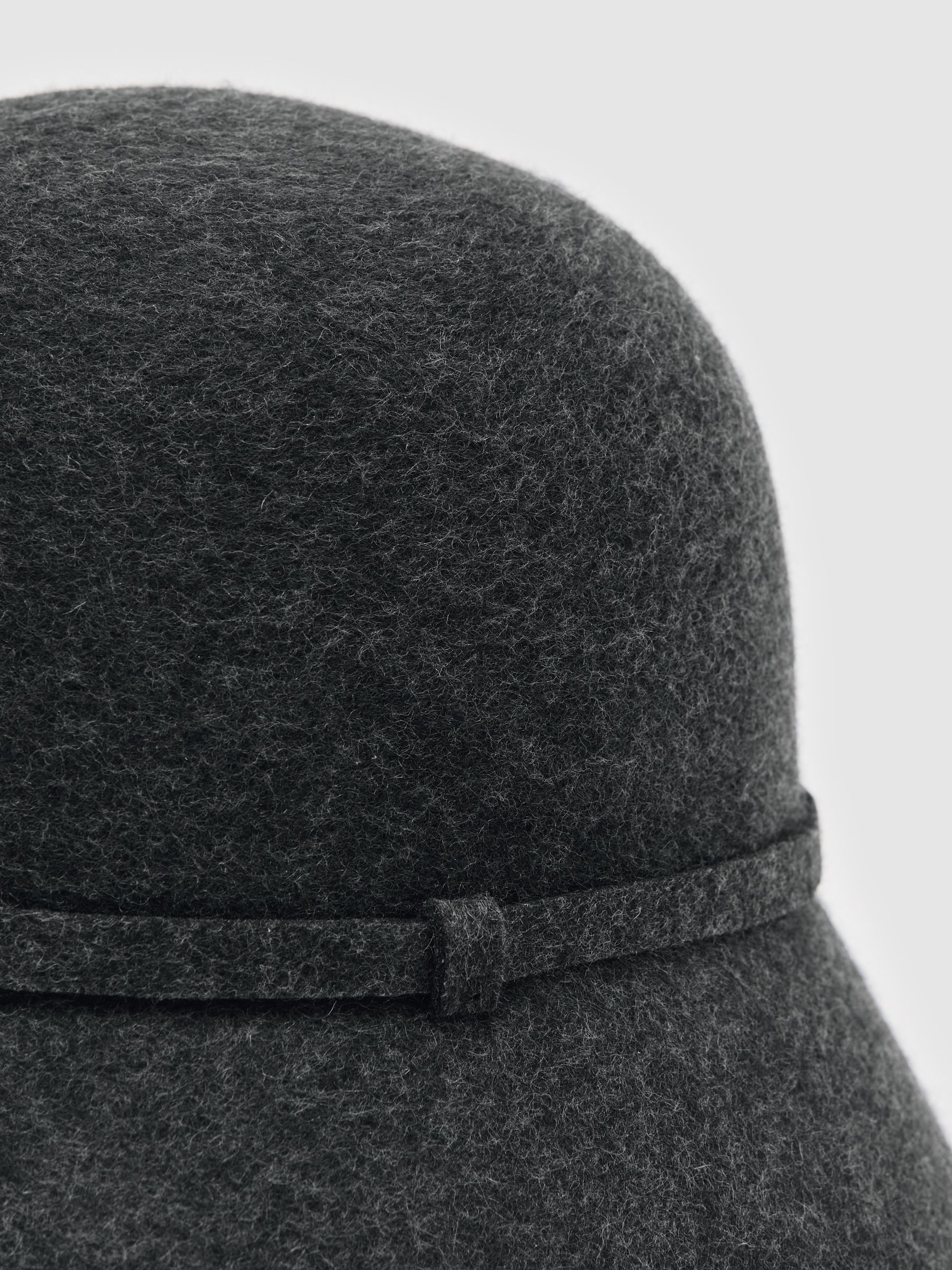 Felted-Wool Bucket Hat in Grey