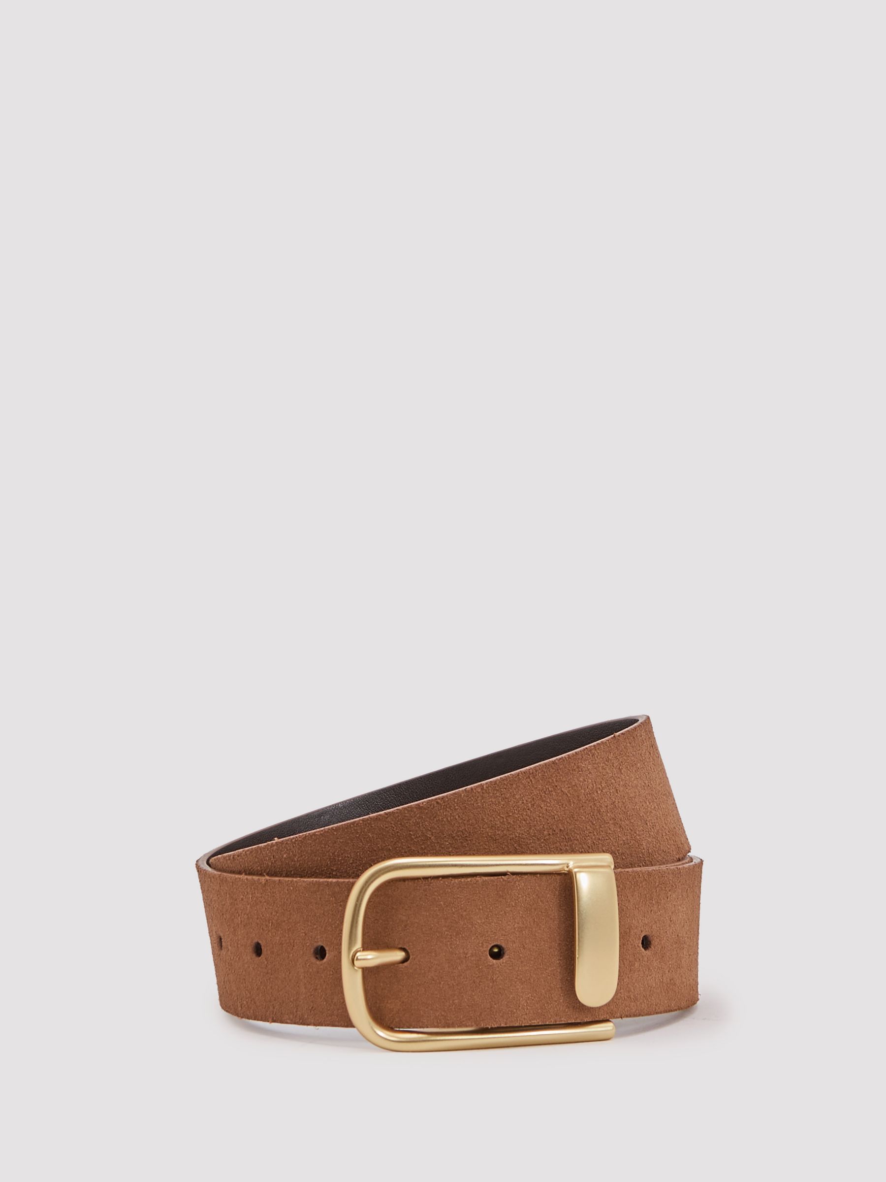 Leather Half Keeper Belt in Tan
