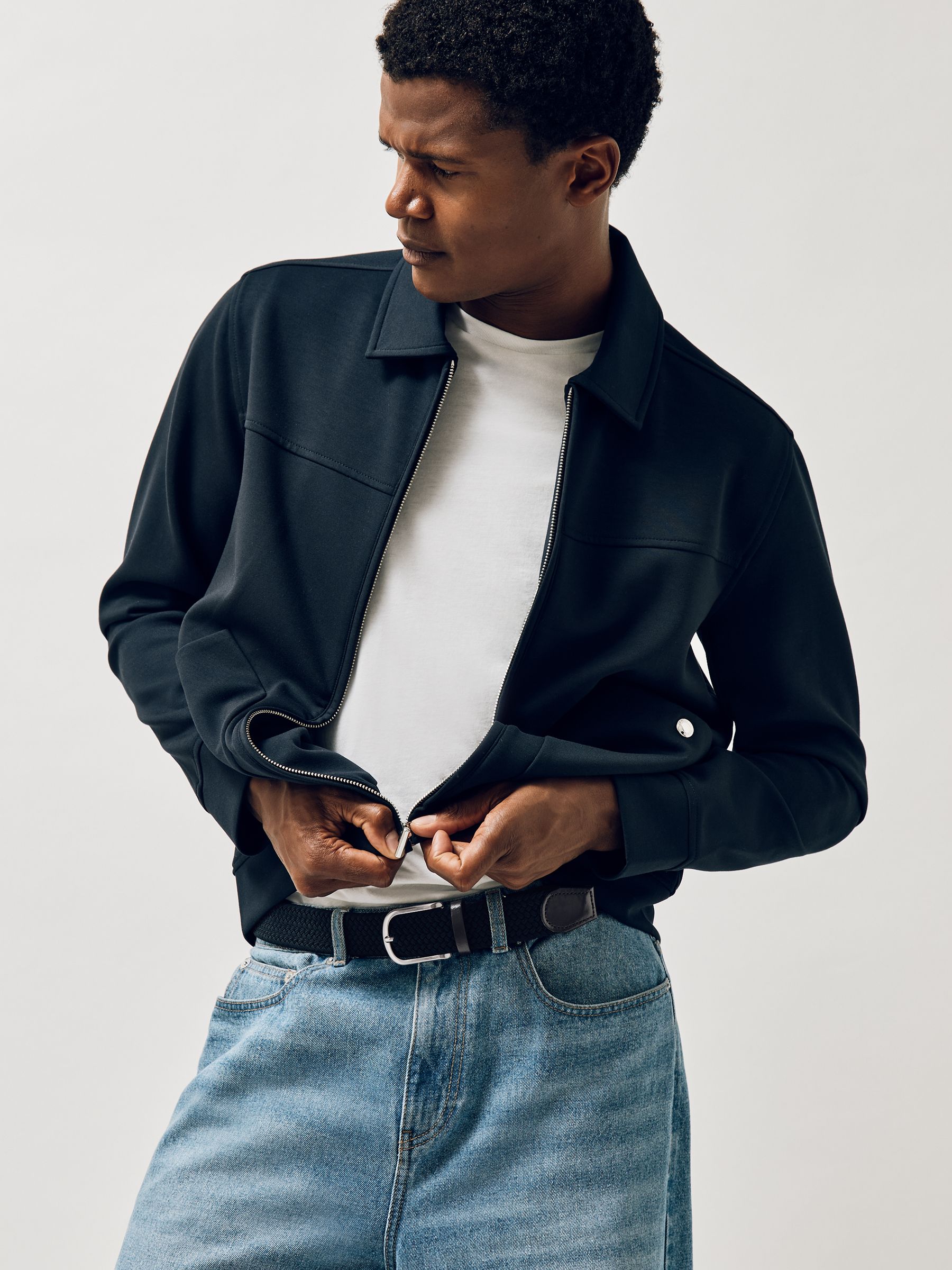 Basket Weave Belt in Stone