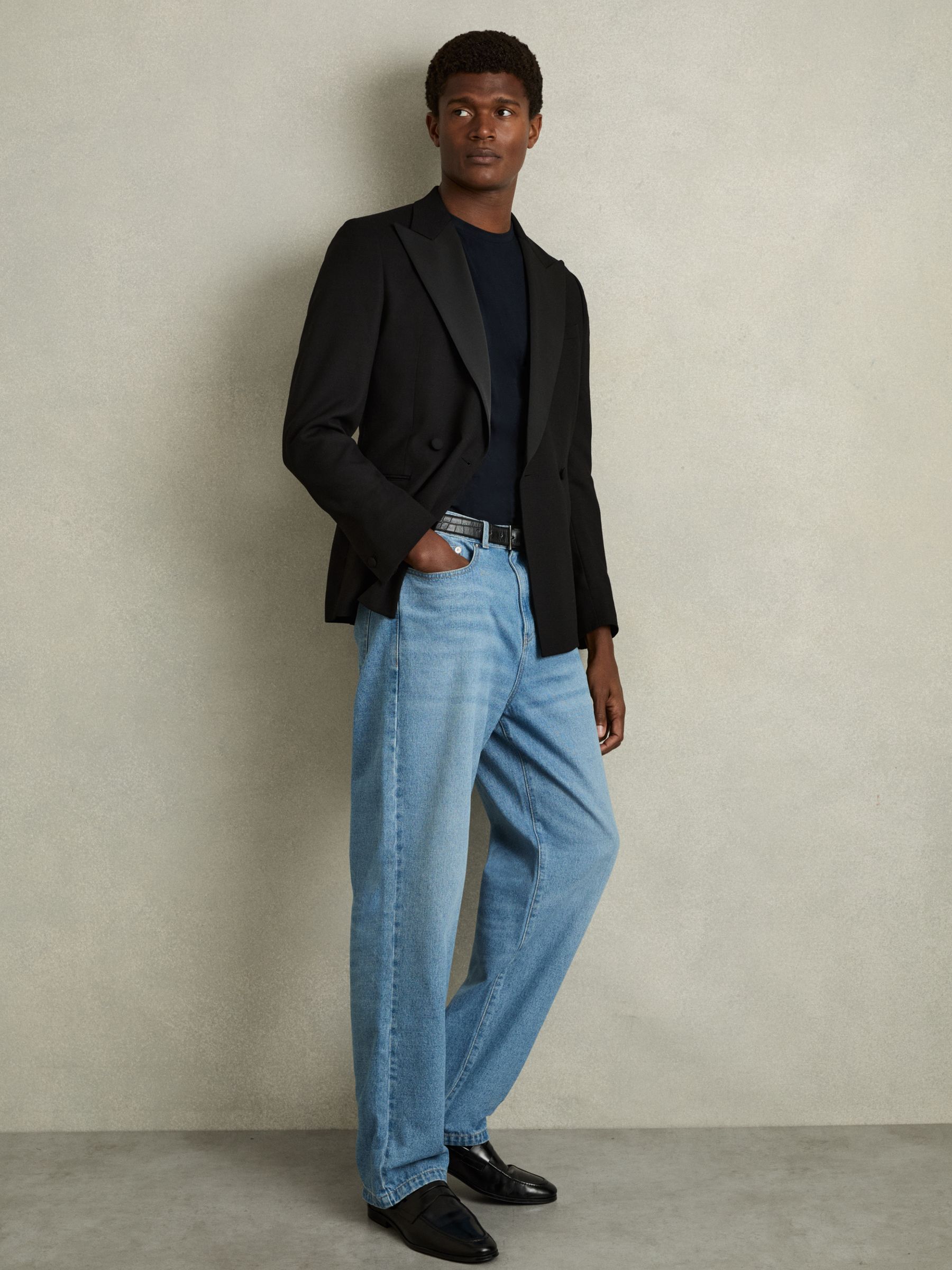 Cotton Crew Neck T-Shirt in Navy