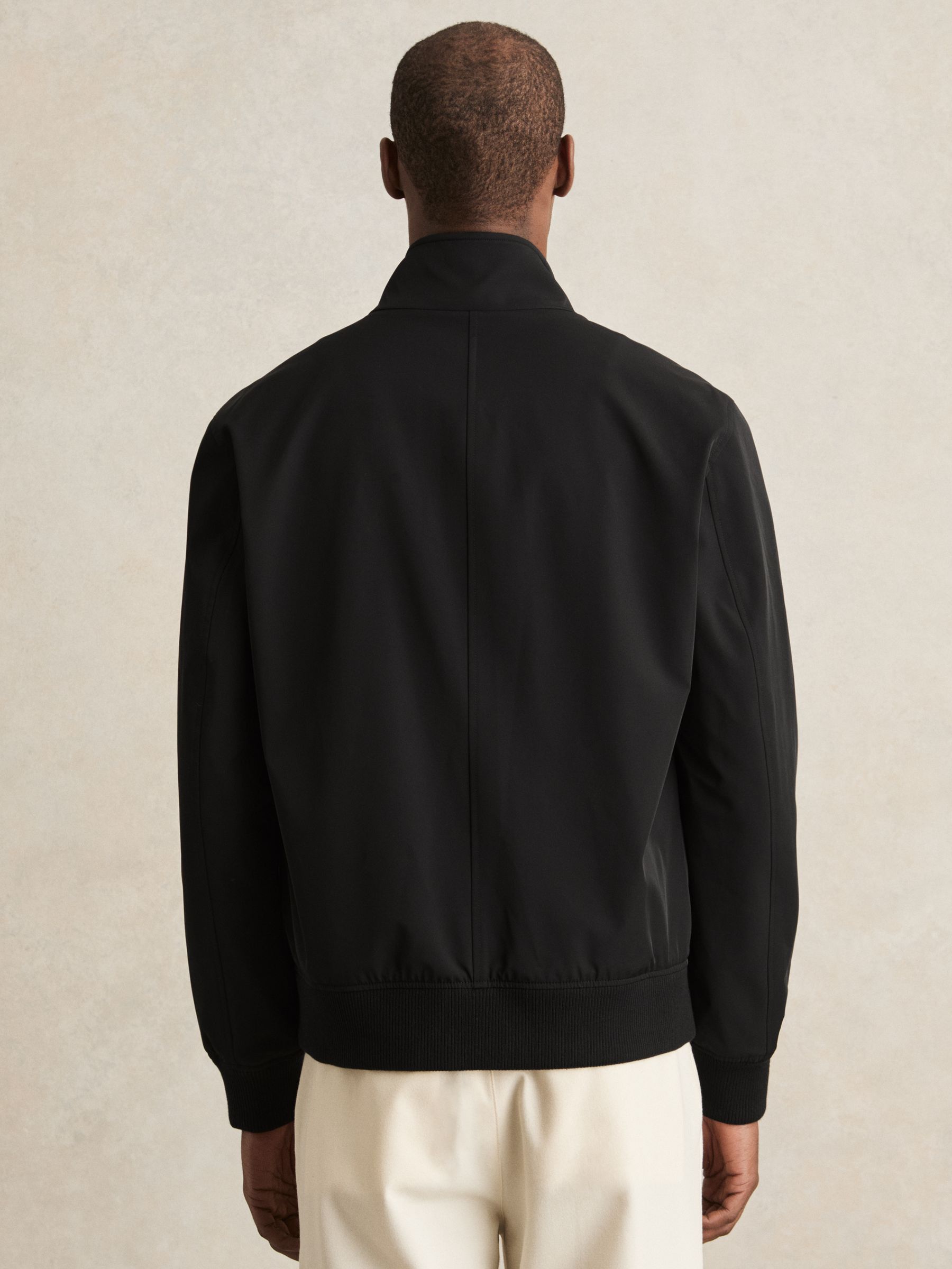 Funnel-Neck Technical Jacket in Black
