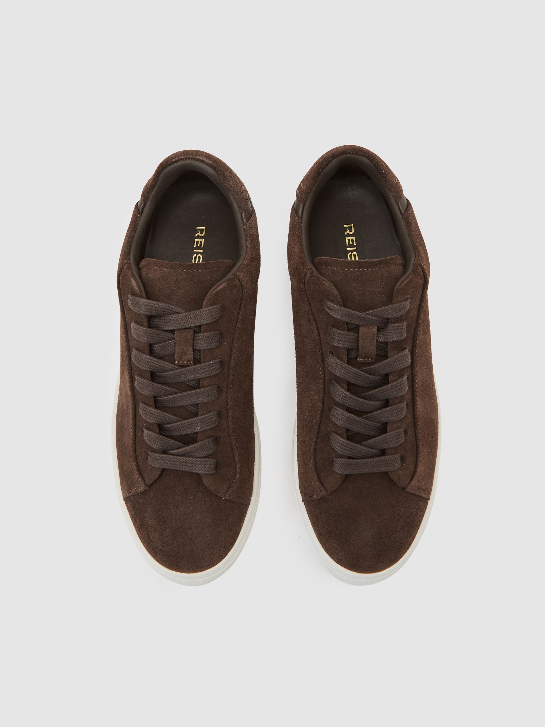 Leather Low-Top Trainers in Chocolate
