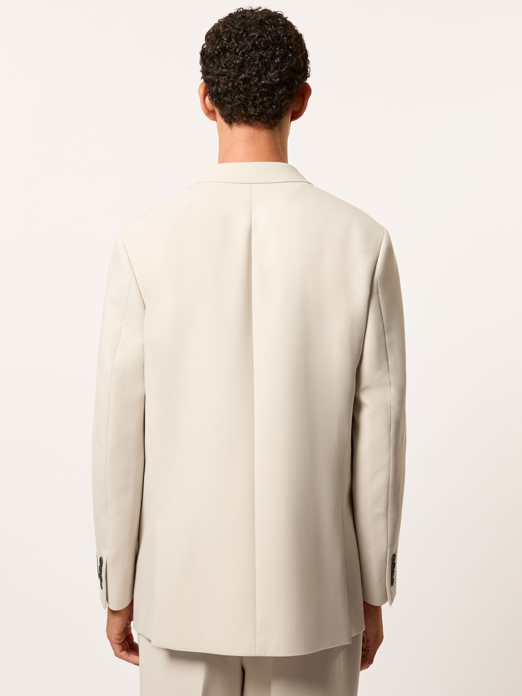 Monogram Relaxed Double-Breasted Blazer in Stone