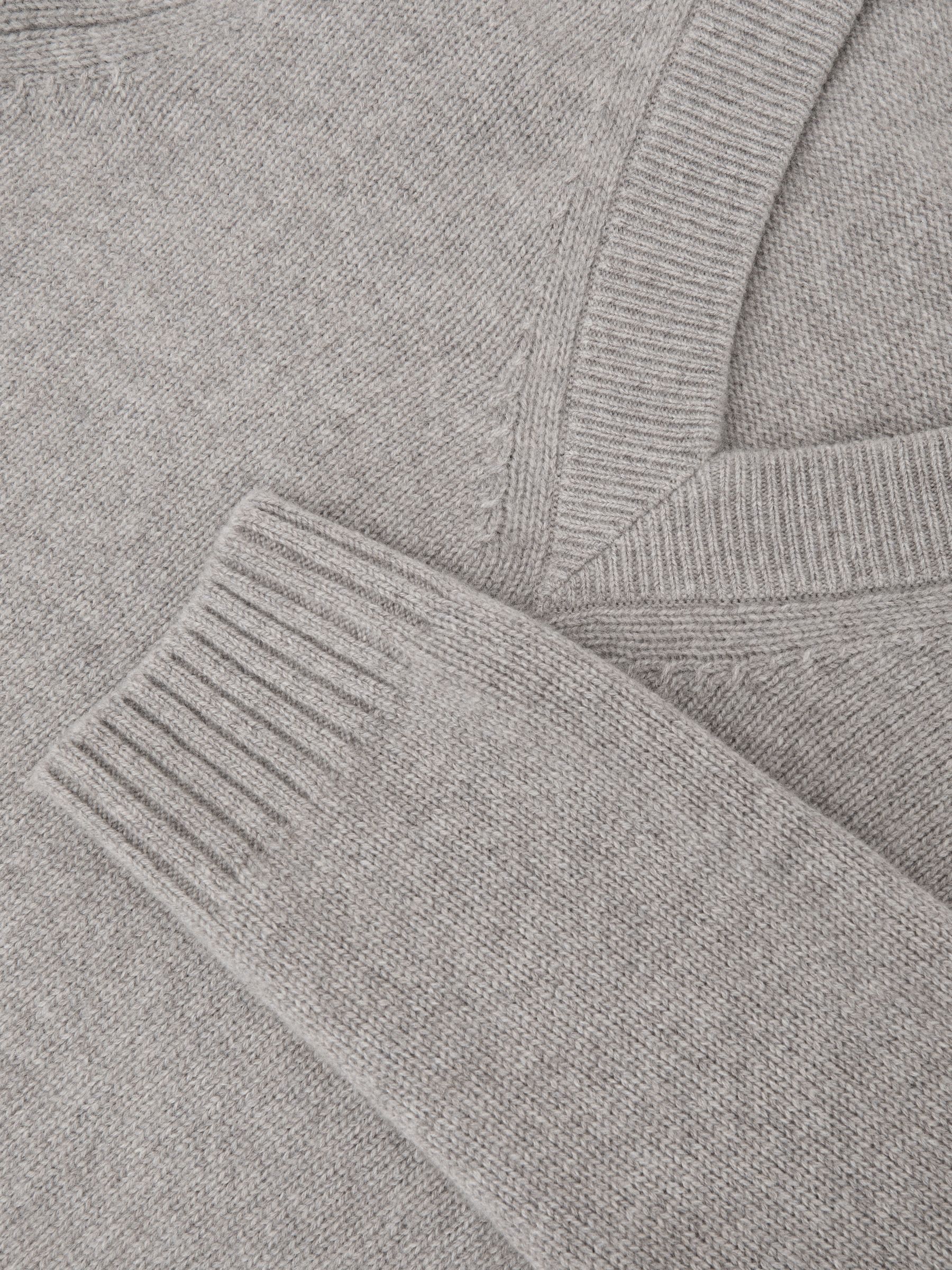 Atelier 100% Cashmere V-Neck Jumper in Heather Oatmeal