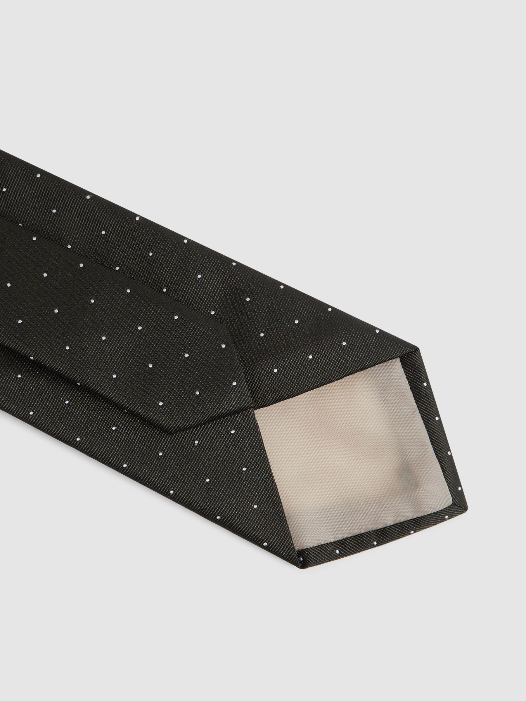 Polka Dot Silk Tie in Dark Green