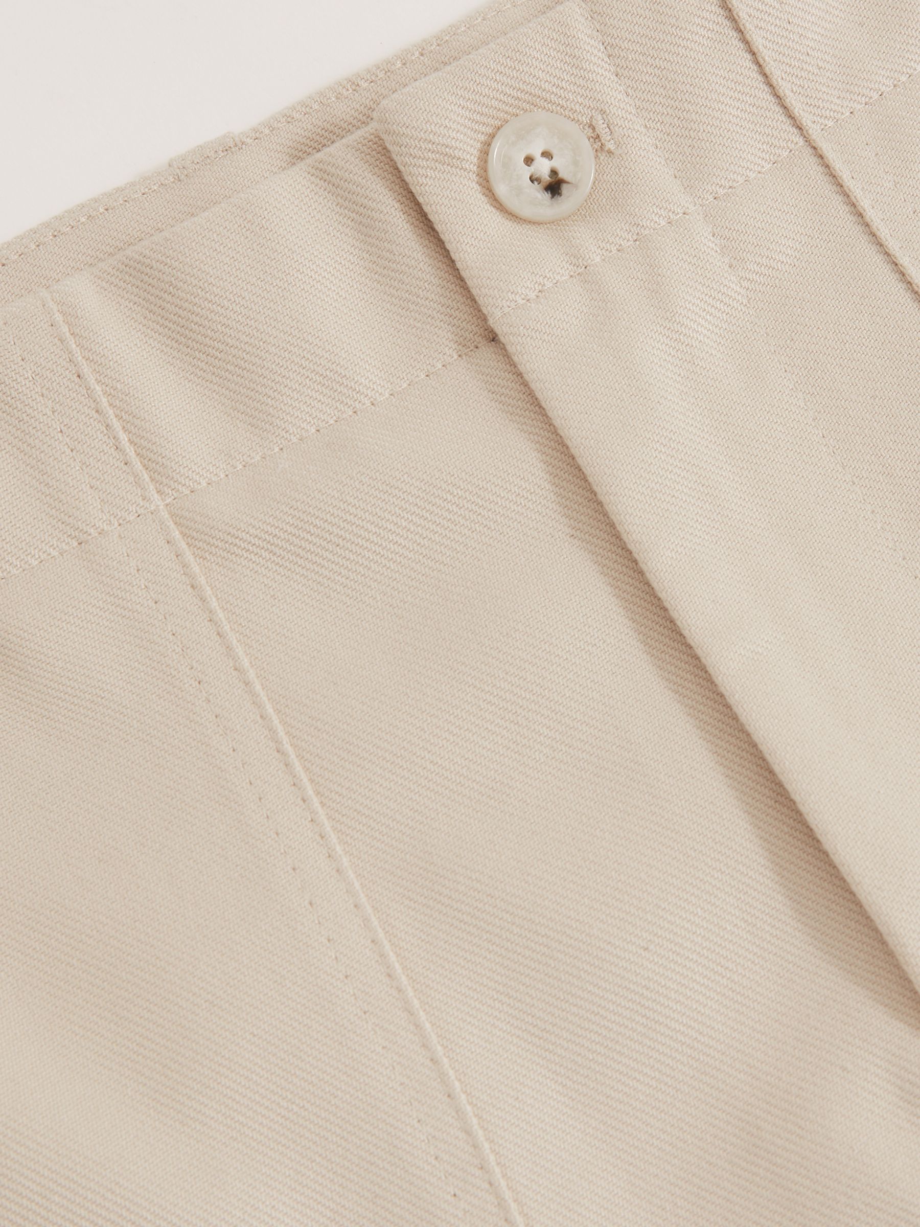 Lyocell Cotton Wide Utility Trousers in Ecru