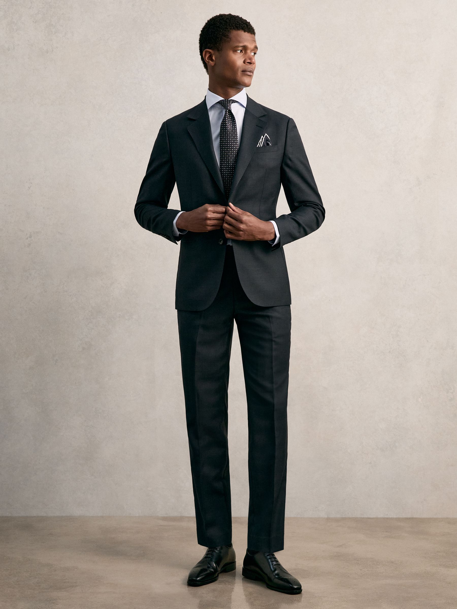 Regular Fit Cotton-Satin Regular-Fit Stripe Shirt in Mid Blue