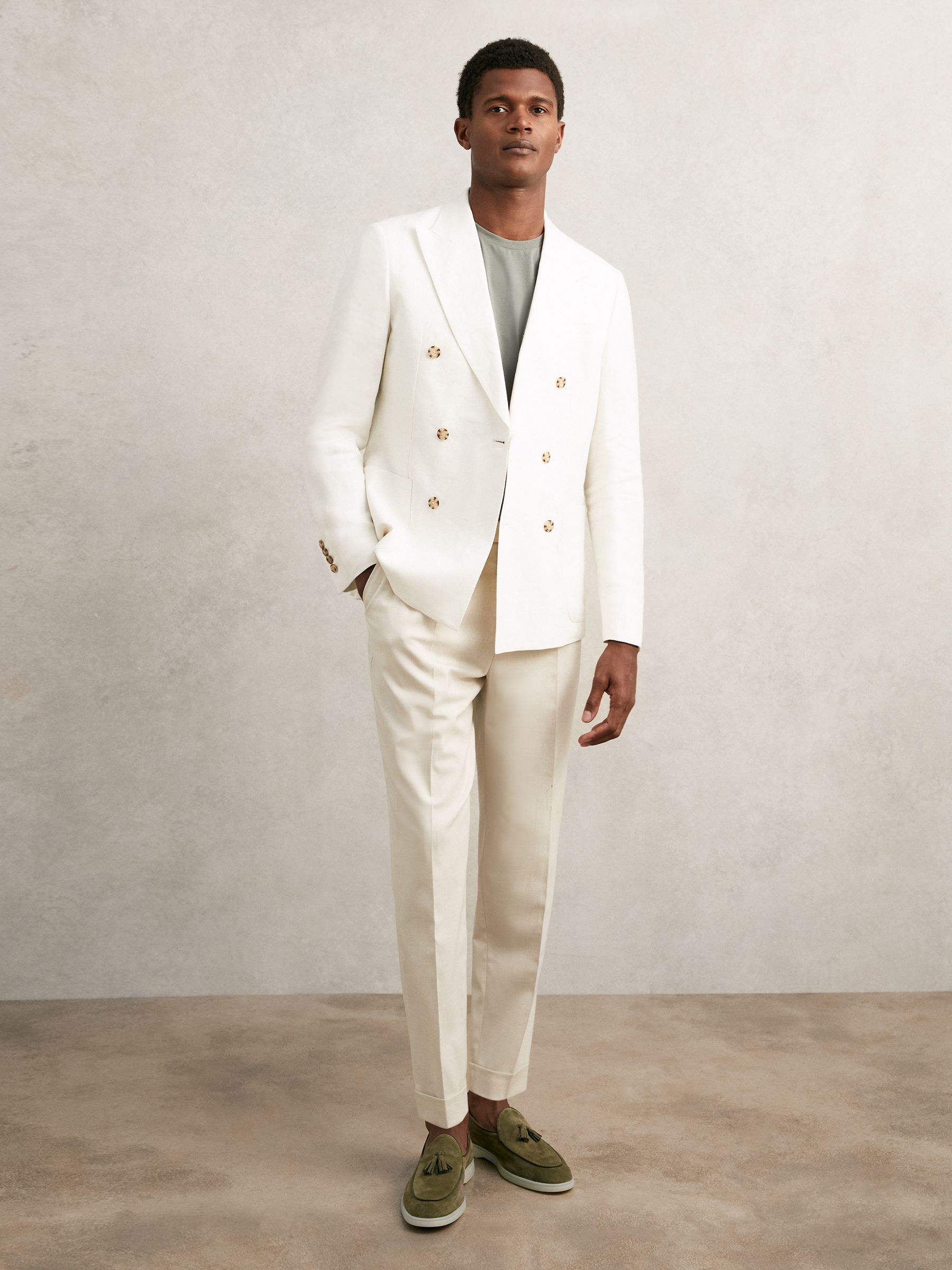 Suede Tassel Loafers in Moss Green