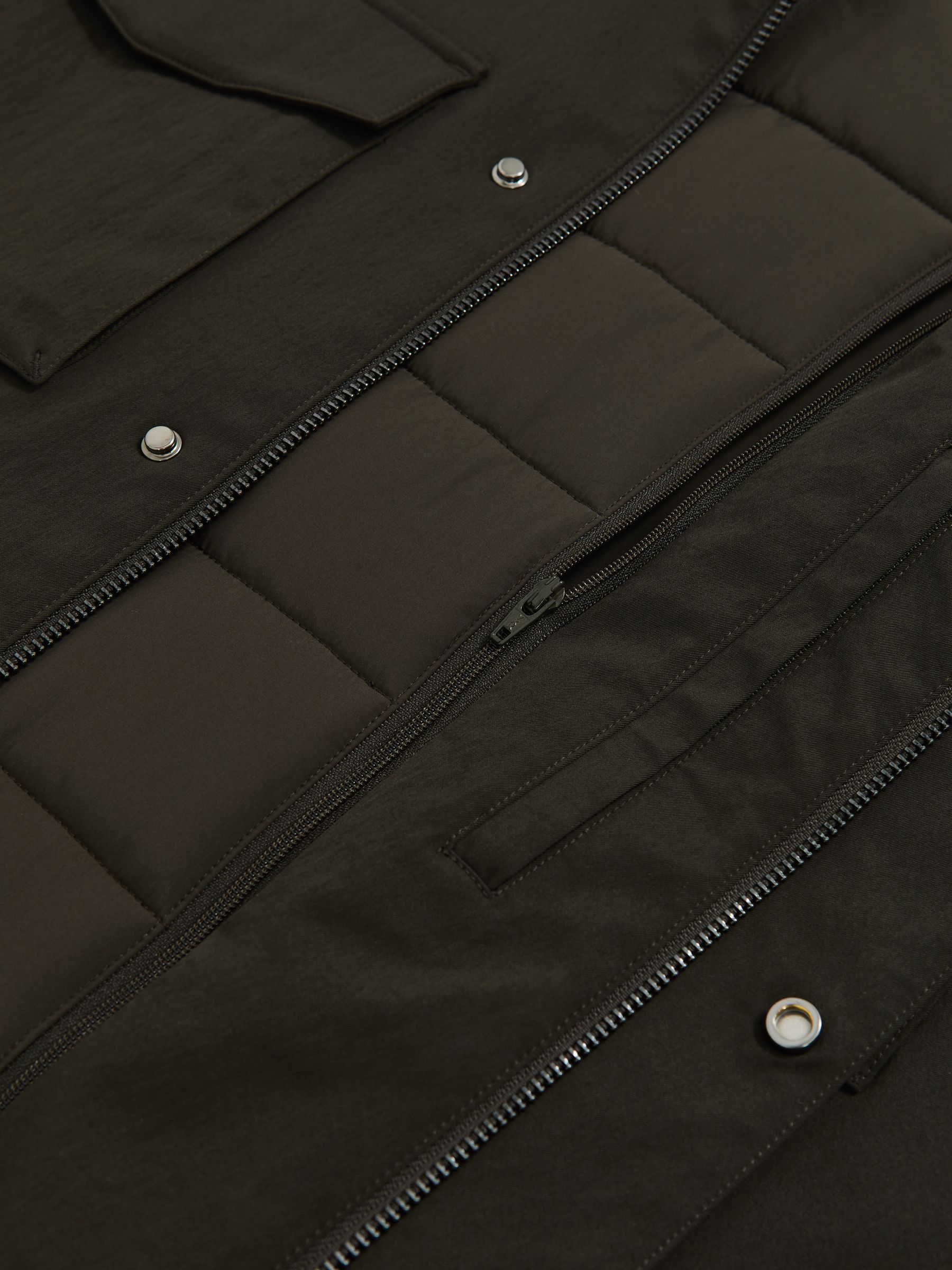 Removable-Gilet Safari Jacket in Green