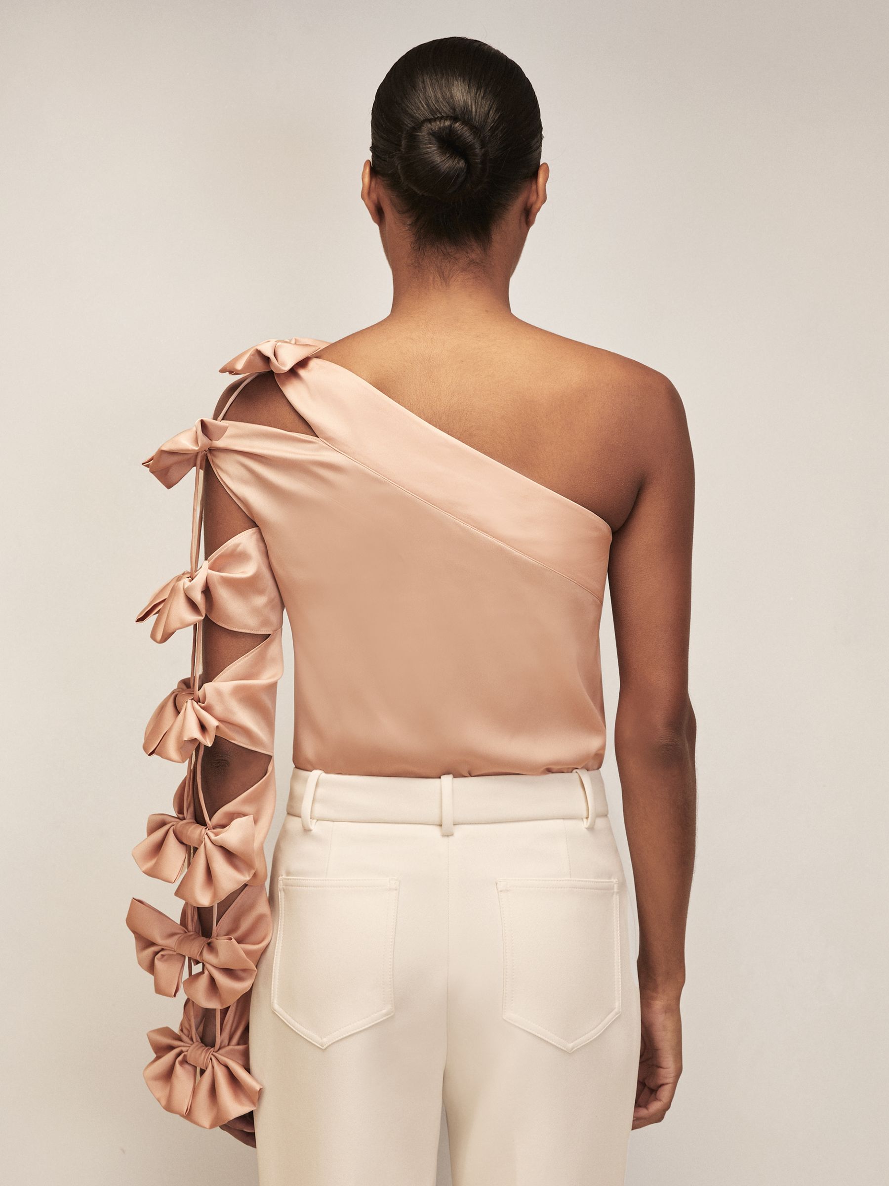 Reiss | Royal Ballet Bow-Sleeve Top in Pale Pink