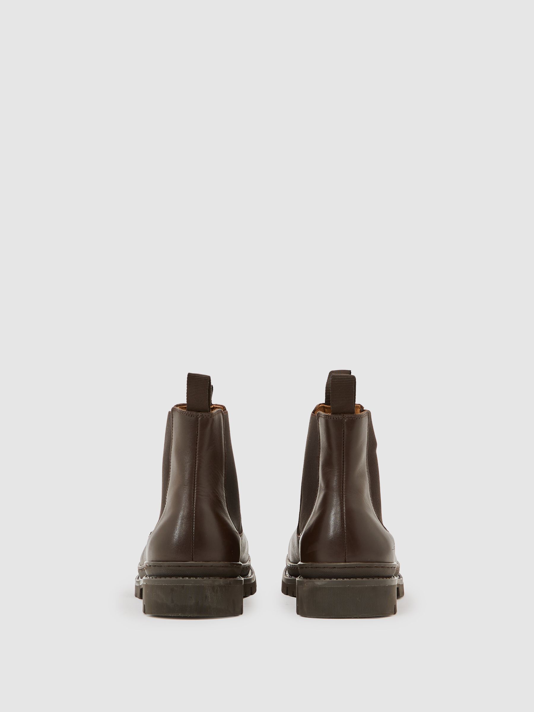 Leather Chelsea Boots in Dark Brown