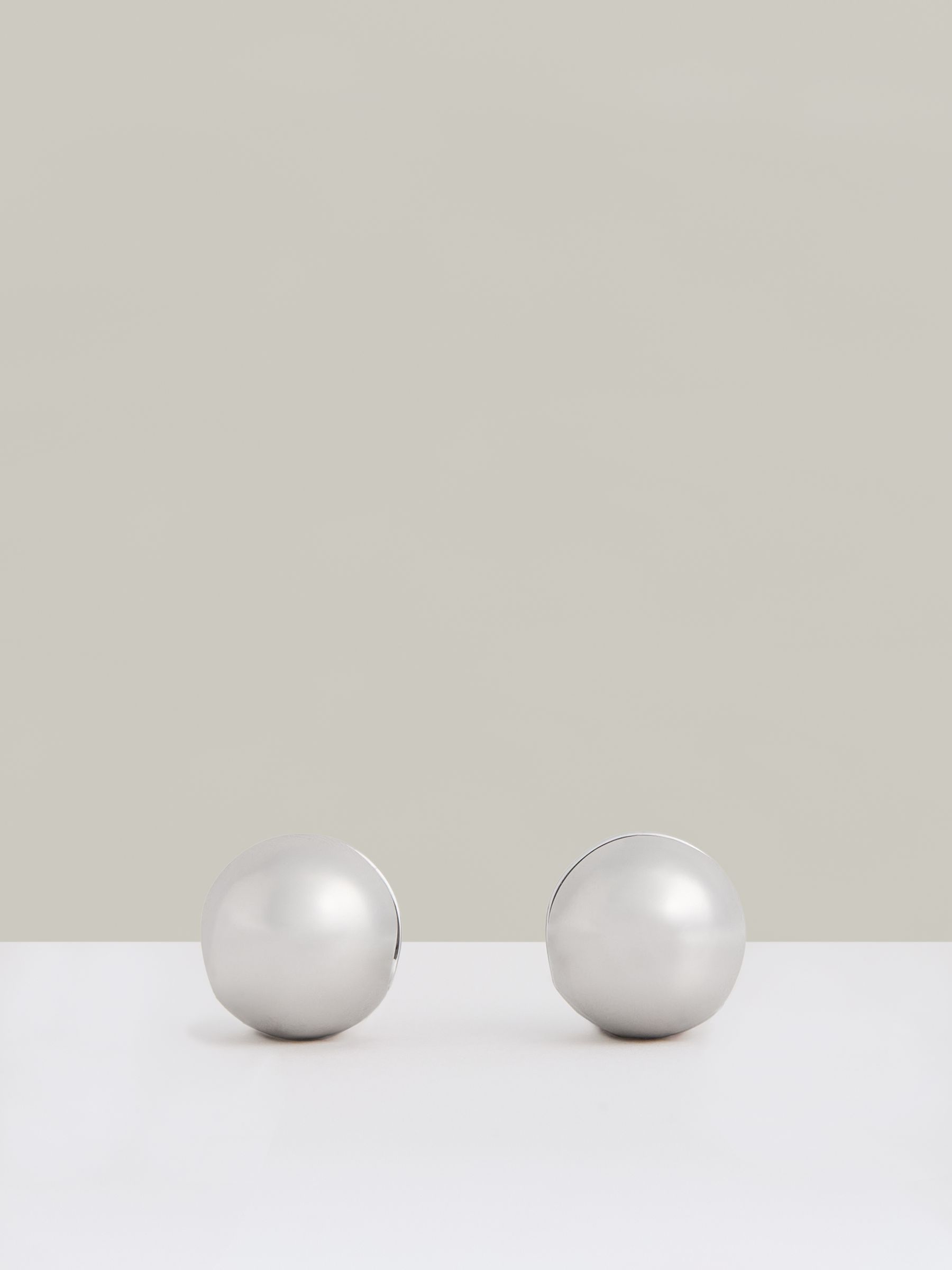 Polished Ball Huggie Earrings in Gold