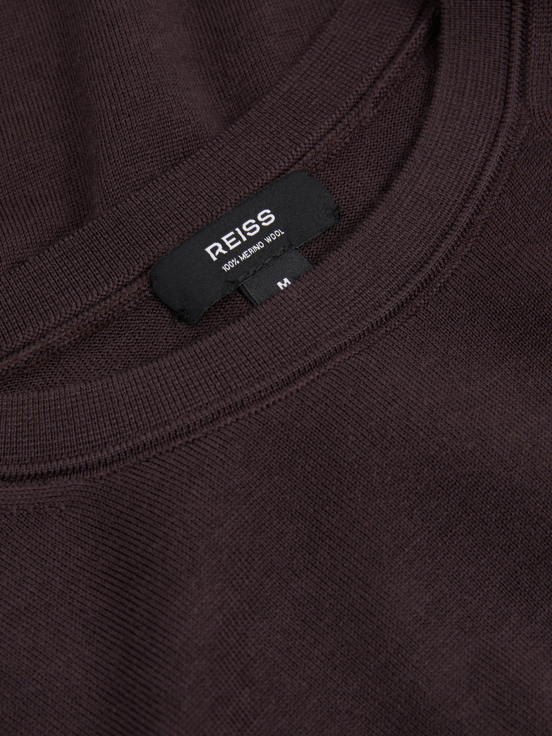 Merino Wool Crew Neck Jumper in Dark Bordeaux
