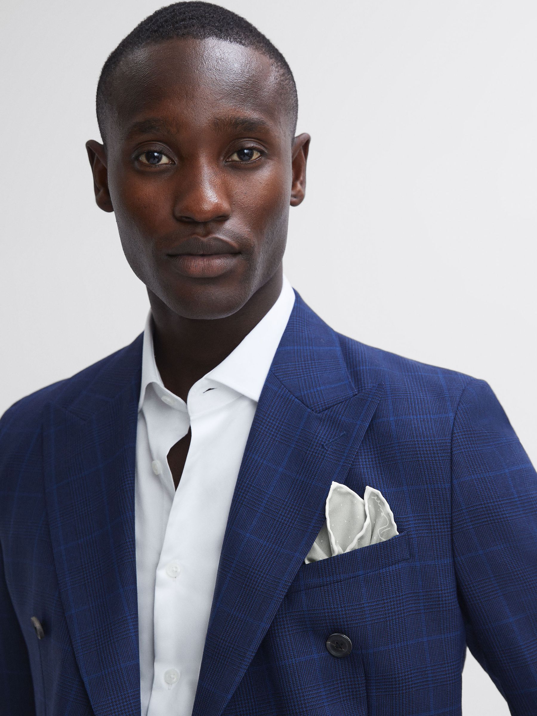 Polka Dot Silk Pocket Square in Silver