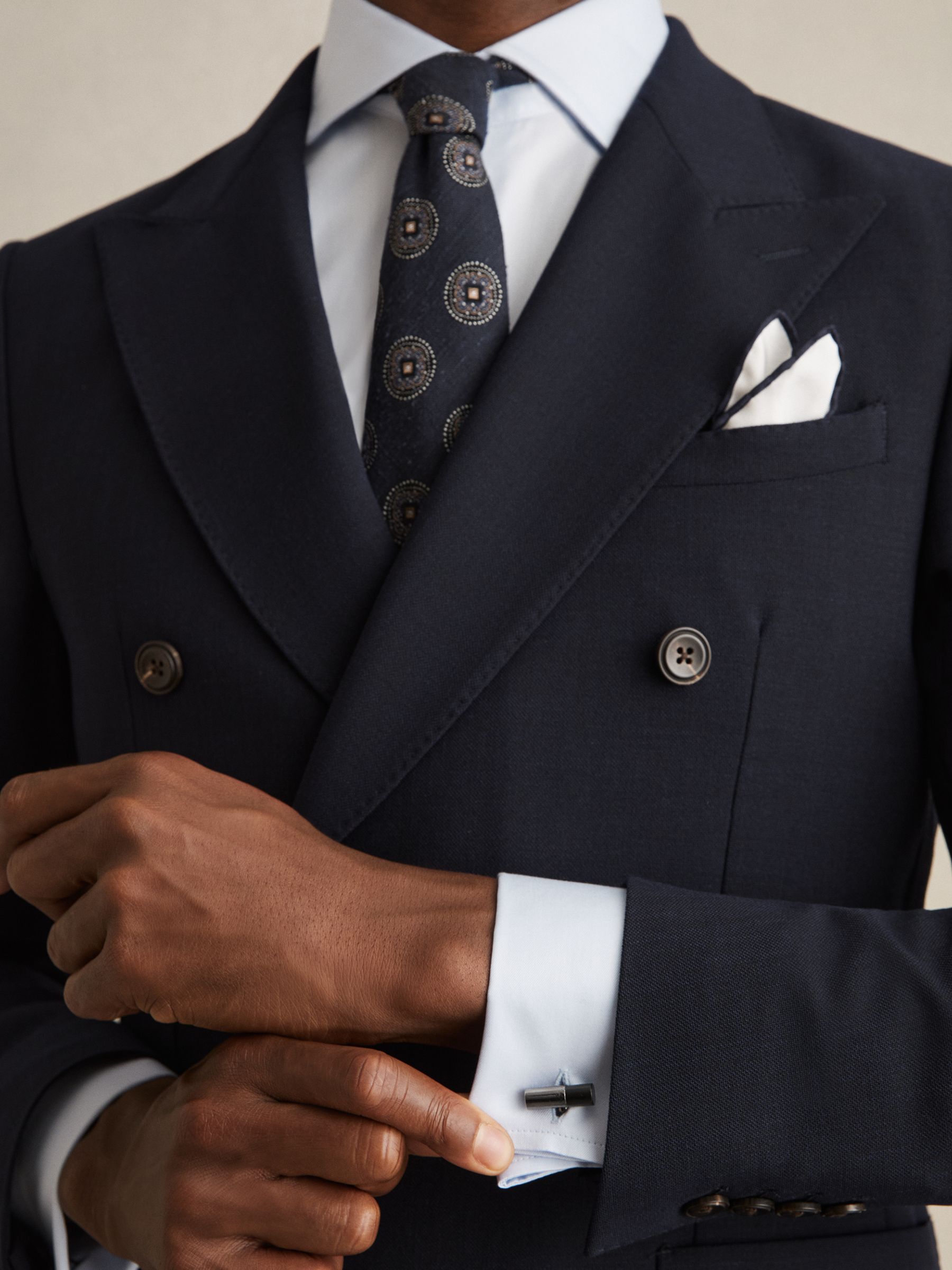 Onyx Barrel Cufflinks in Gunmetal Tone /Onyx
