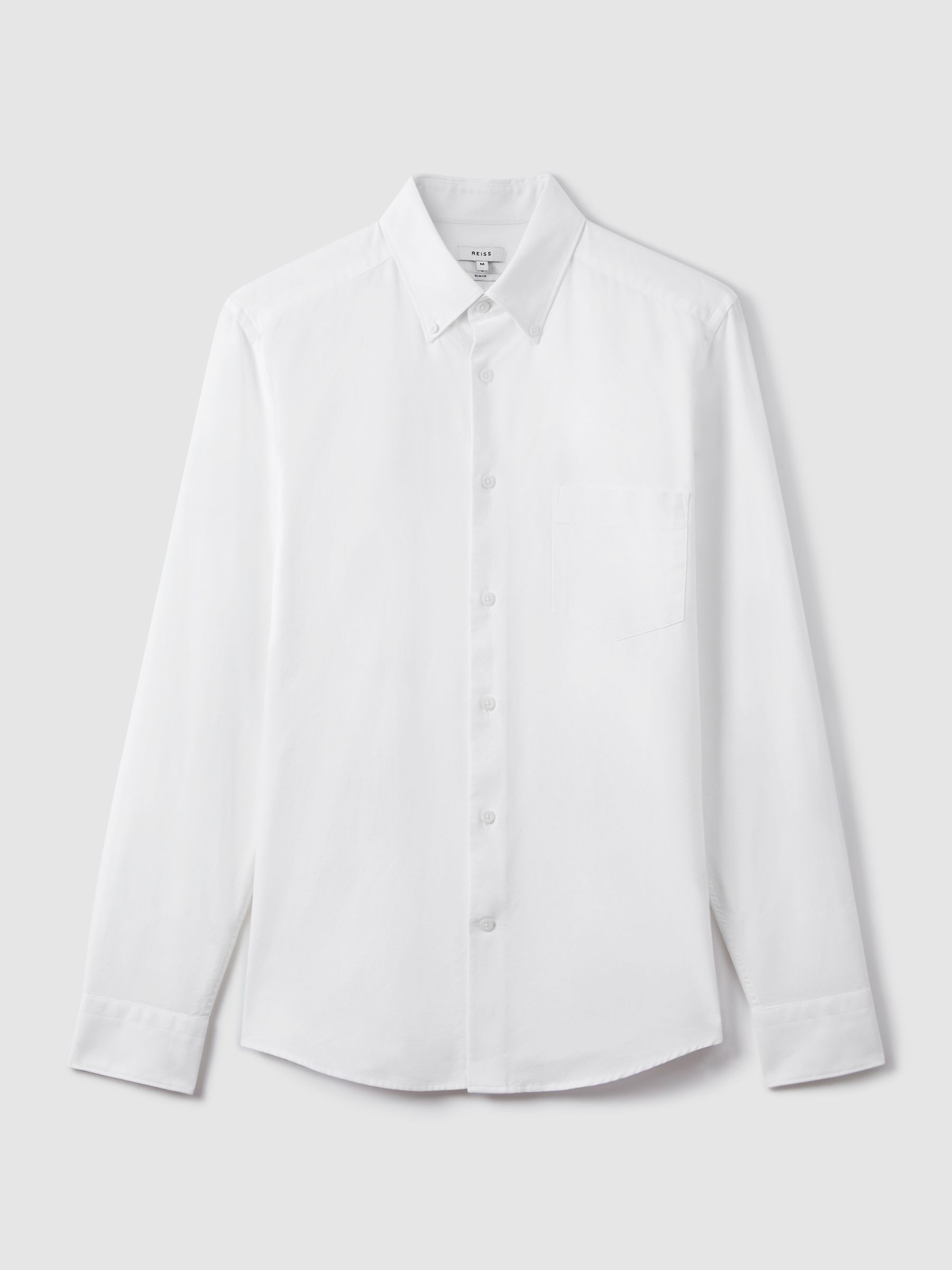 Slim-Fit Button-Down Collar Cotton Oxford Shirt in White