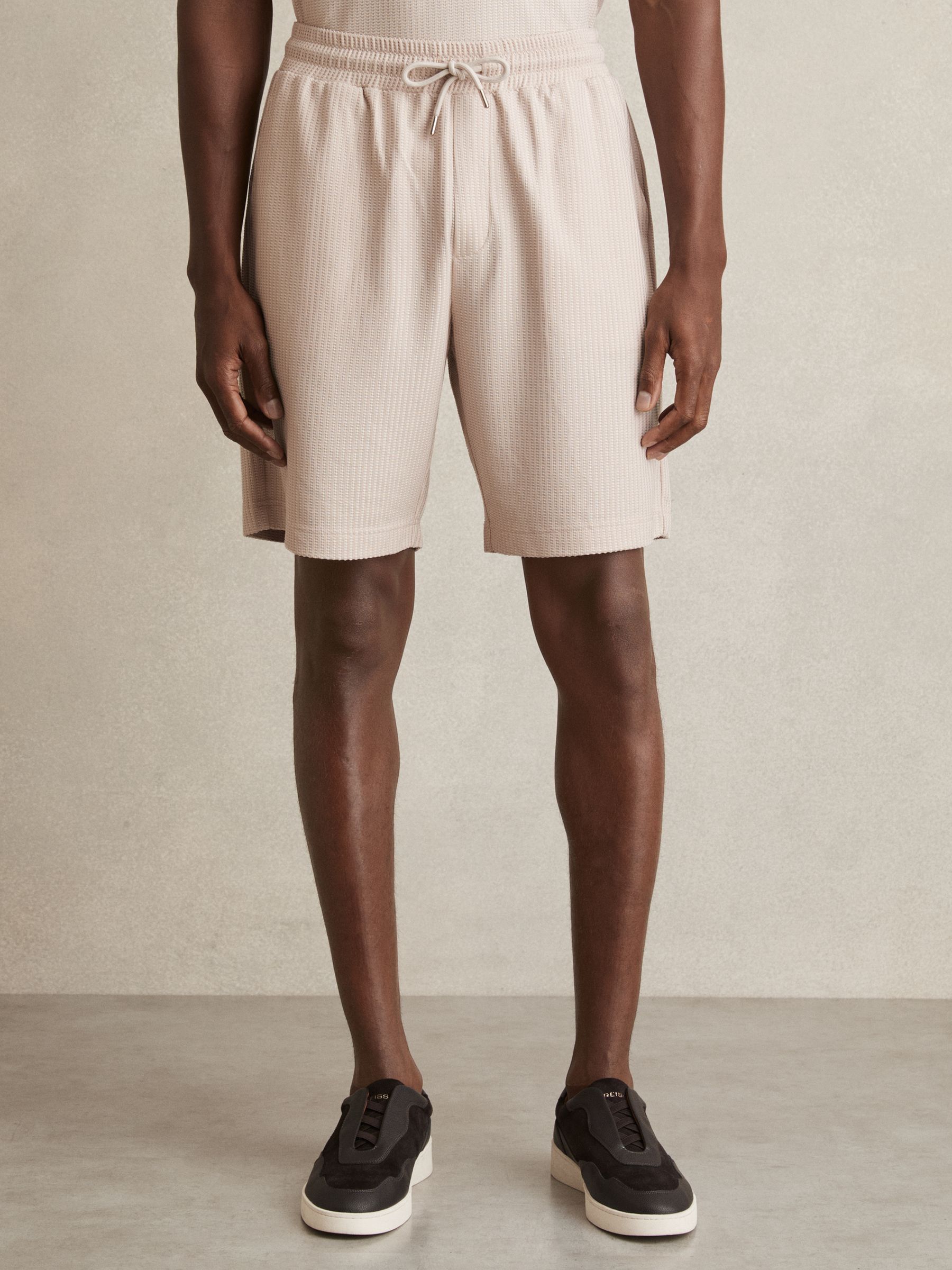 Textured-Knit Shorts in Champagne