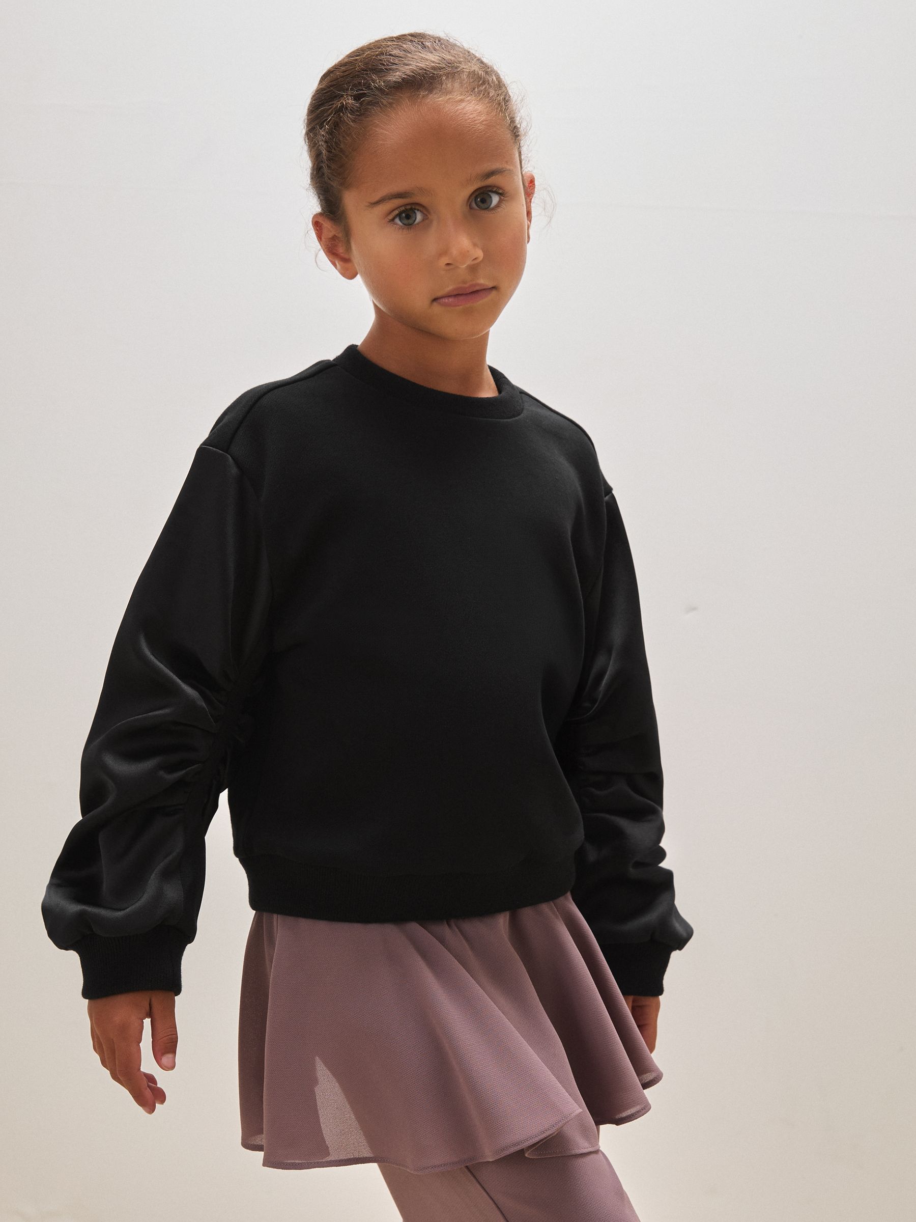 9-13 yrs Reiss | Royal Ballet Ruched Sweatshirt in Black