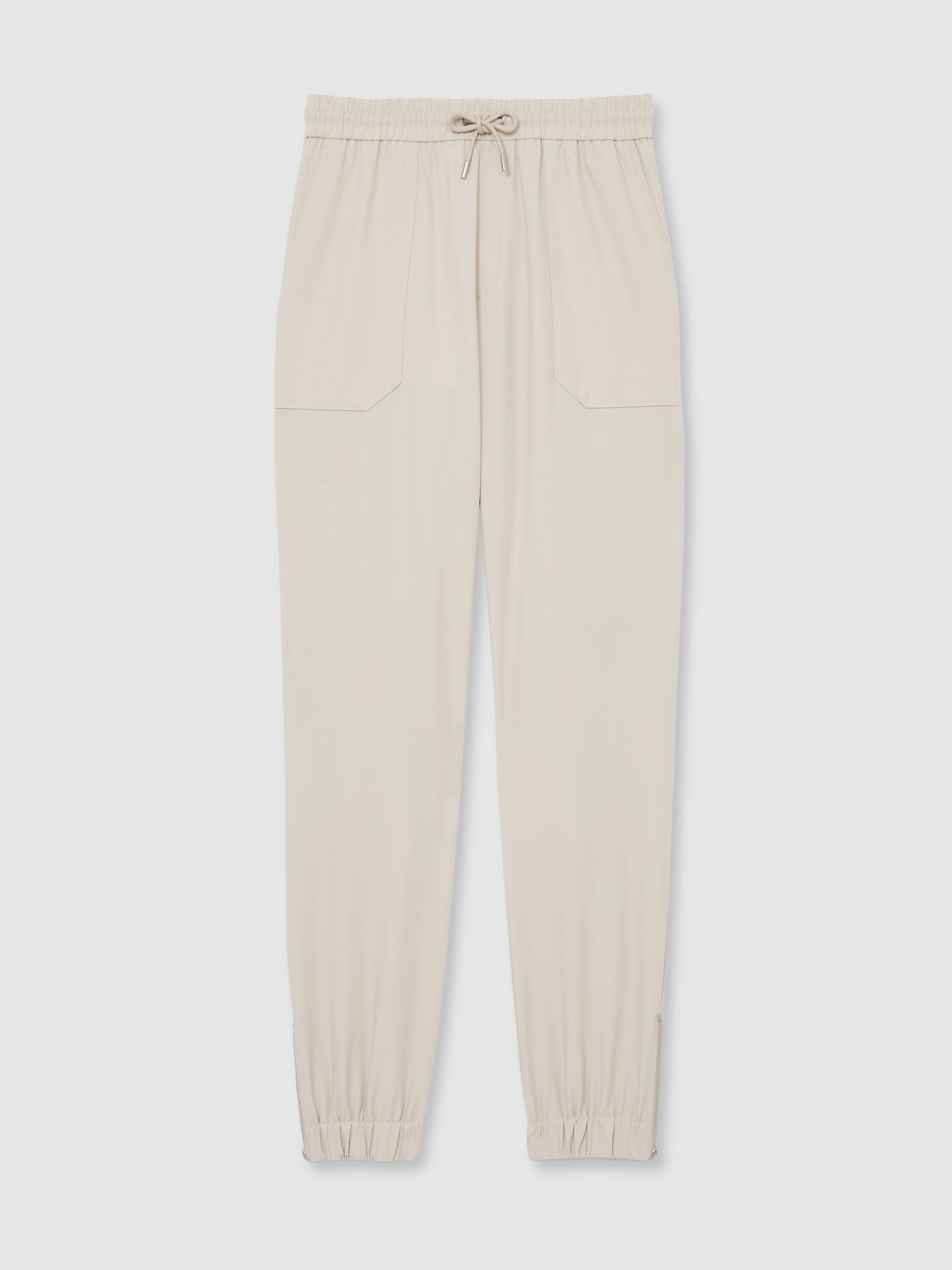Stretch-Nylon Cuff Trousers in Stone