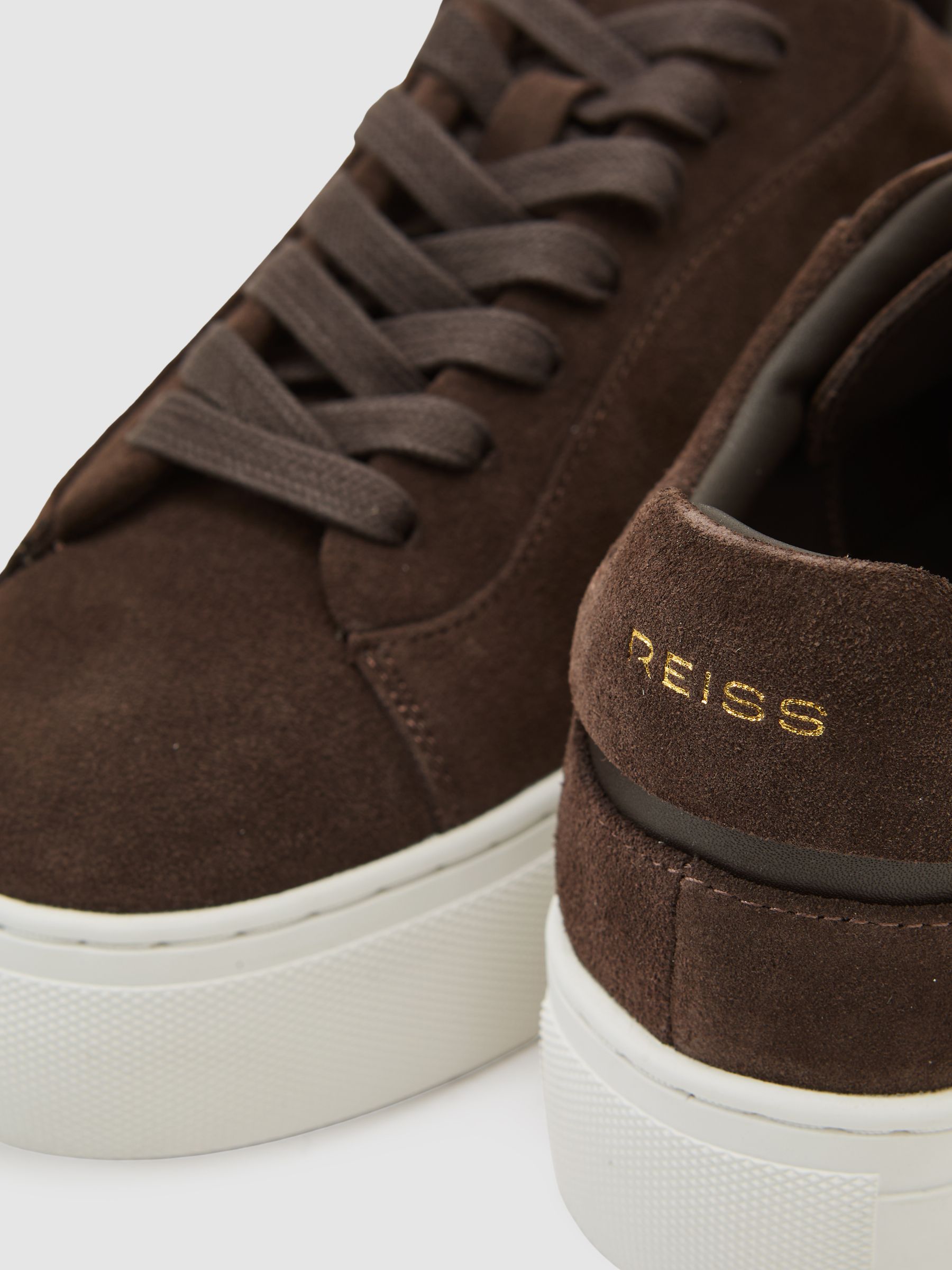 Leather Low-Top Trainers in Chocolate