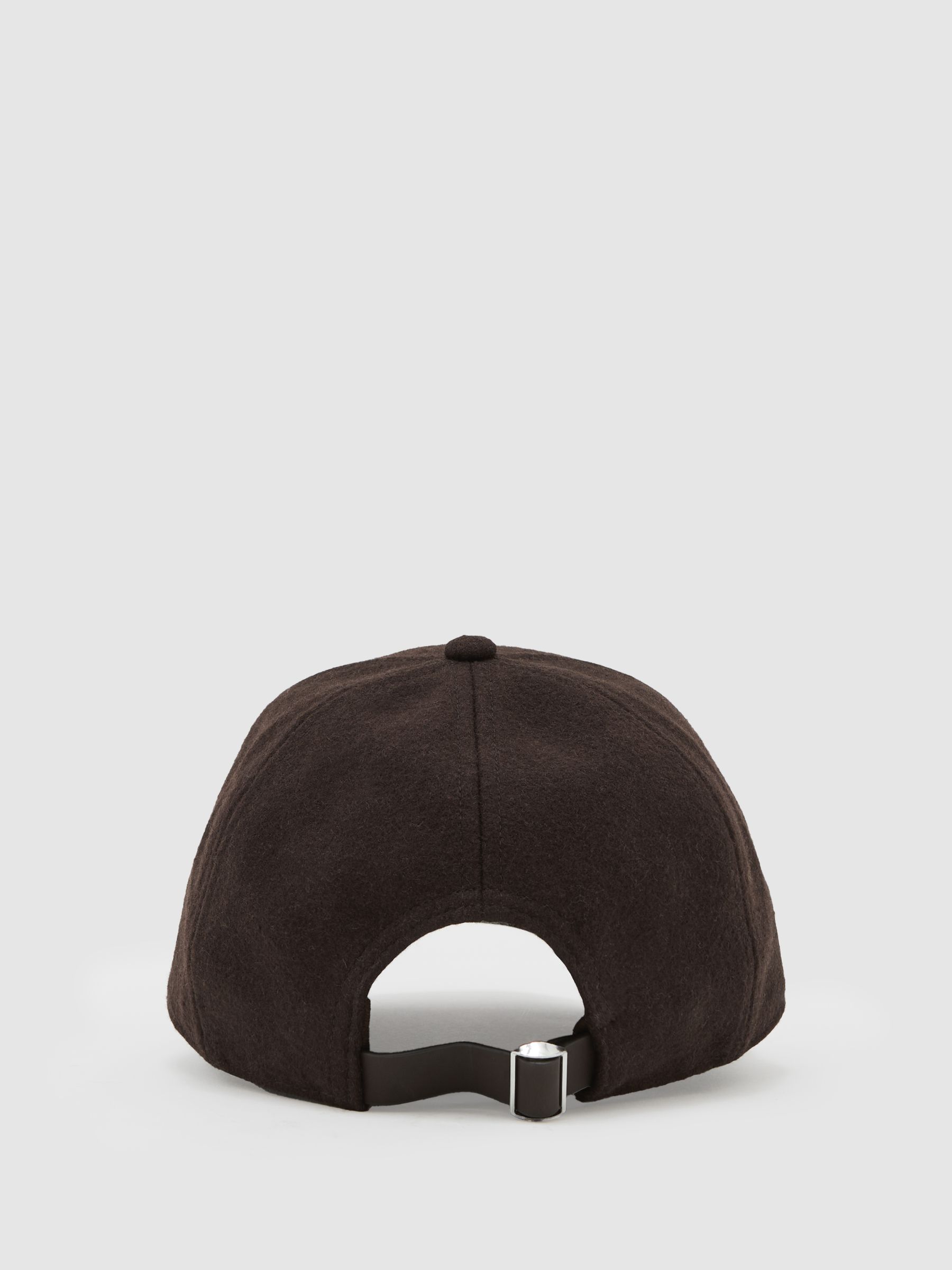 Monogram Appliqué Wool-Blend Cap in Dark Brown