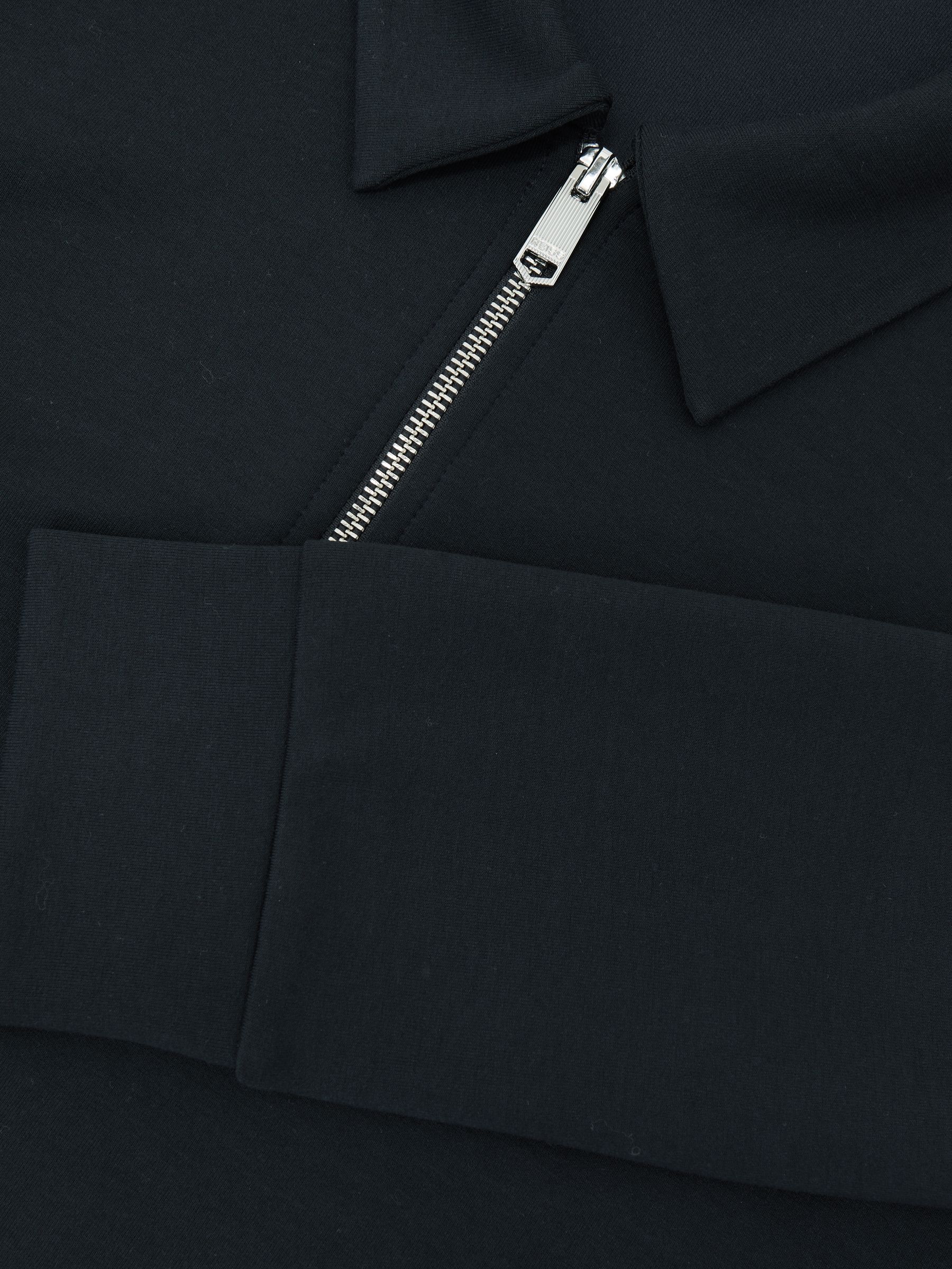 Interlock Half-Zip Polo Sweatshirt in Navy Blue