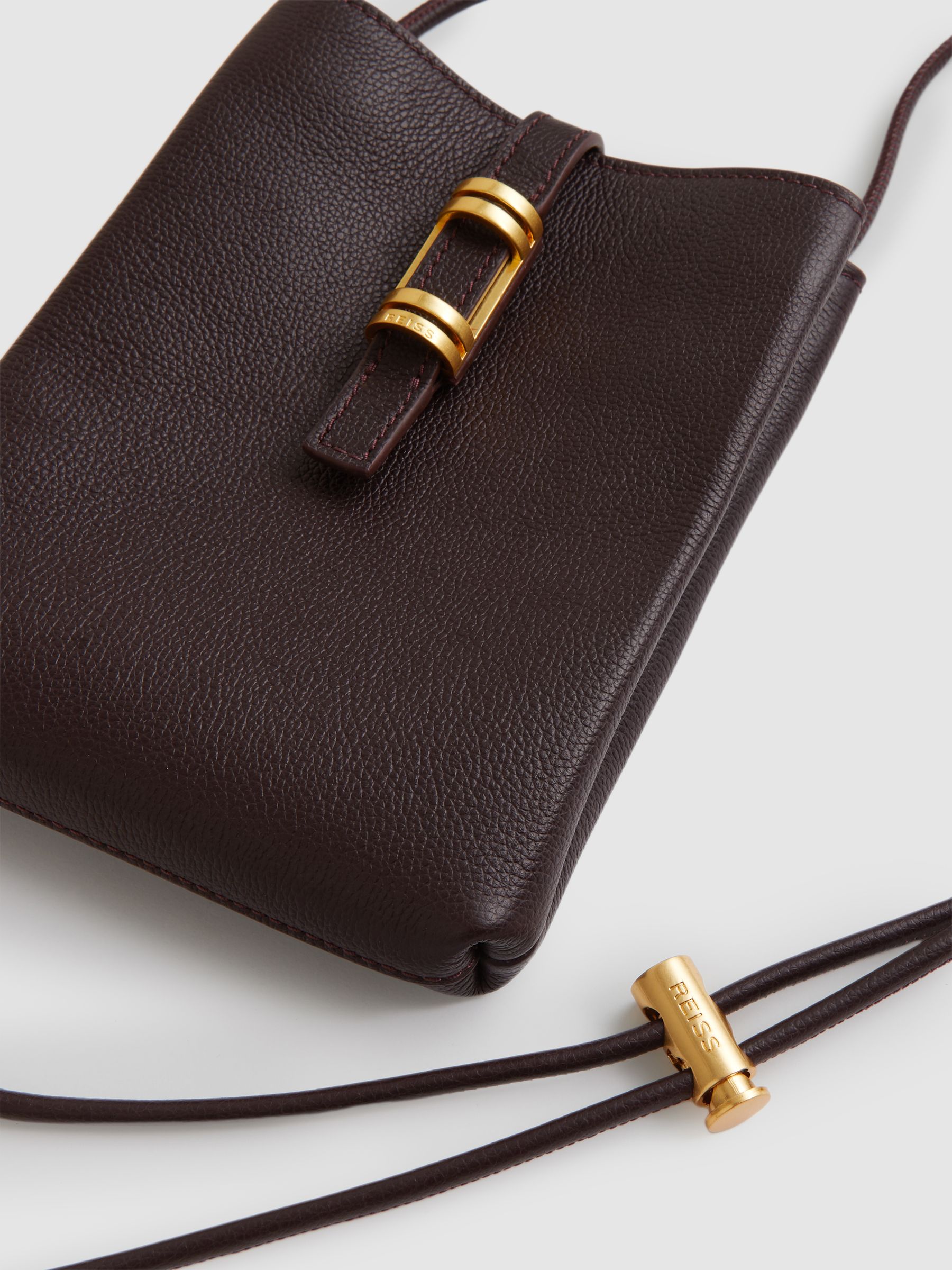 Leather Phone Holder in Oxblood