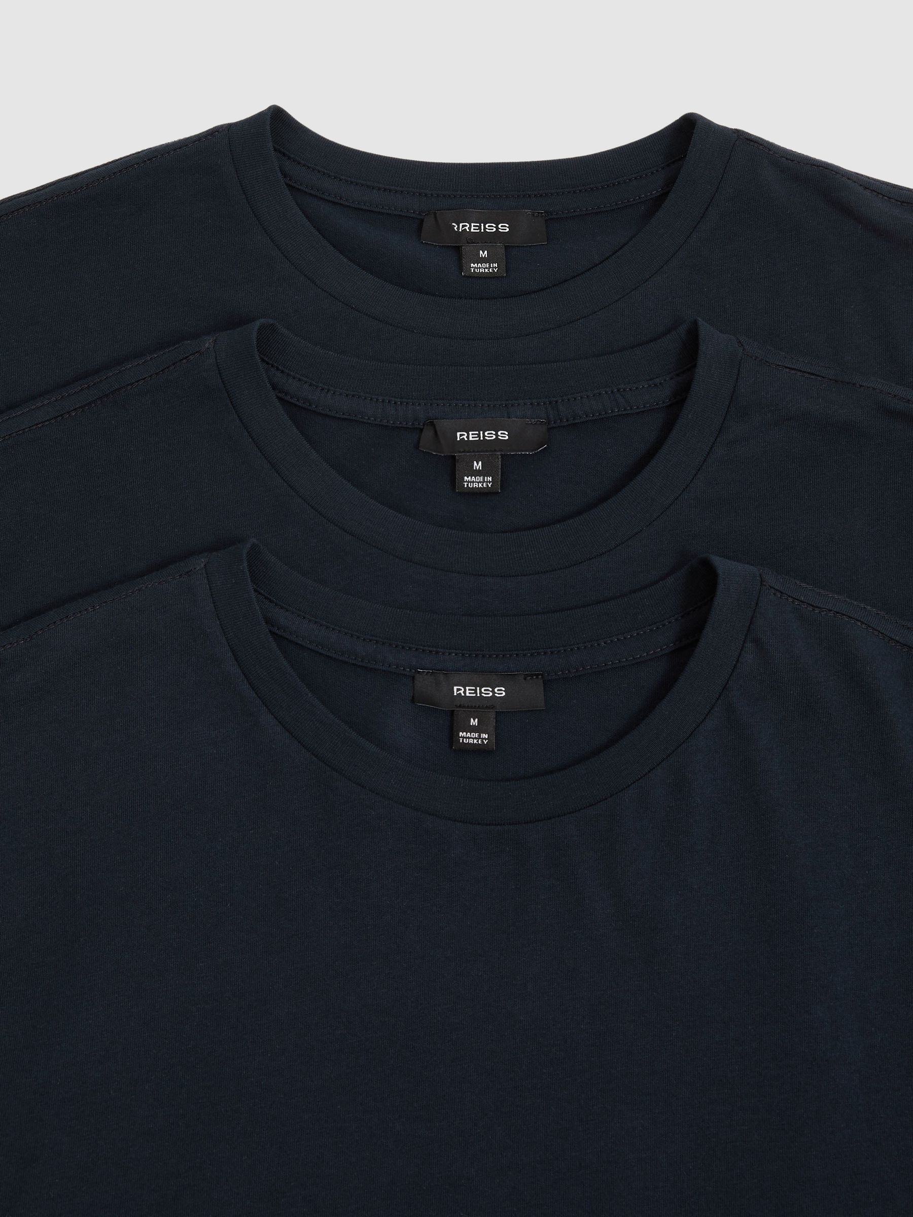 Cotton-Jersey Crew-Neck T-shirts 3 Pack in Navy