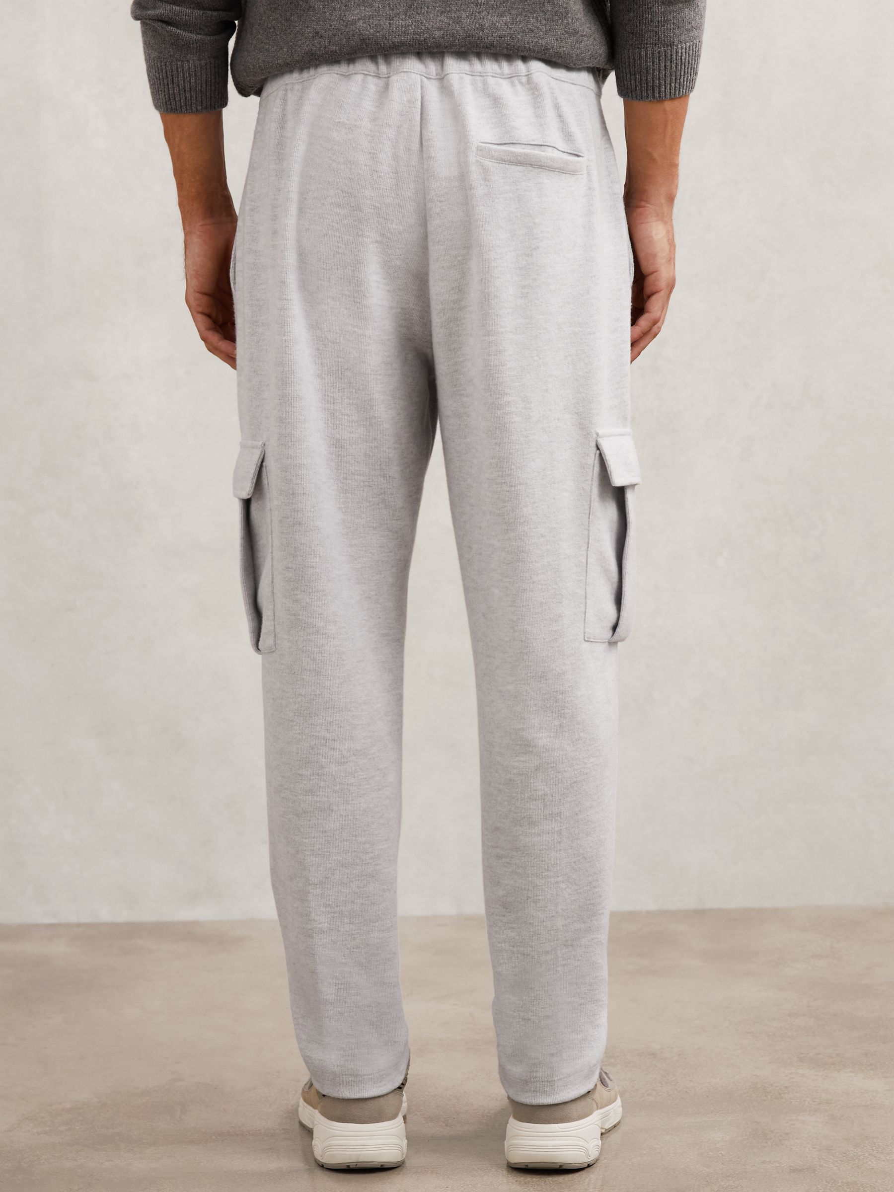 Jersey Cargo Trousers with Cotton in Grey Marl